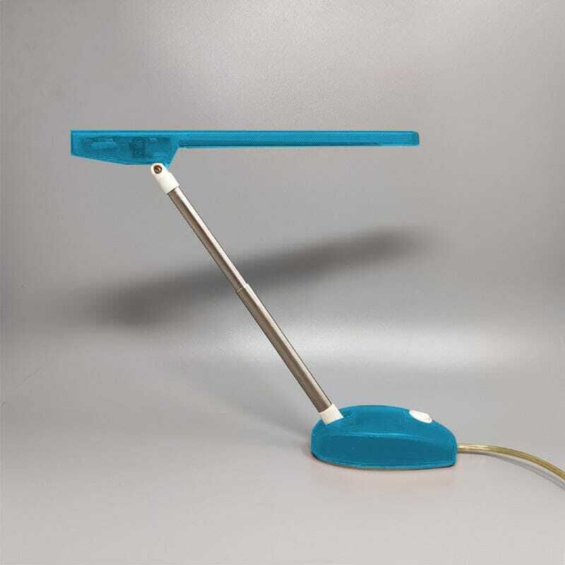 1990s Gorgeous Blue Table Lamp "Microlight" By Ernesto Gismondi For Artemide. Made In Italy photo furniture