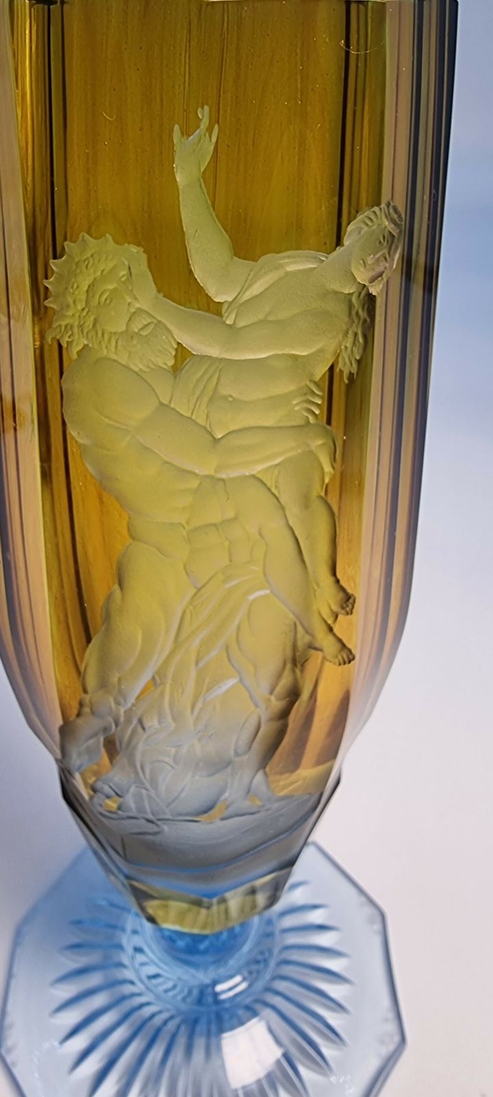 Home Decor 19th Century English Intaglio Engraved Stemmed Goblet, Circa 1880 photo