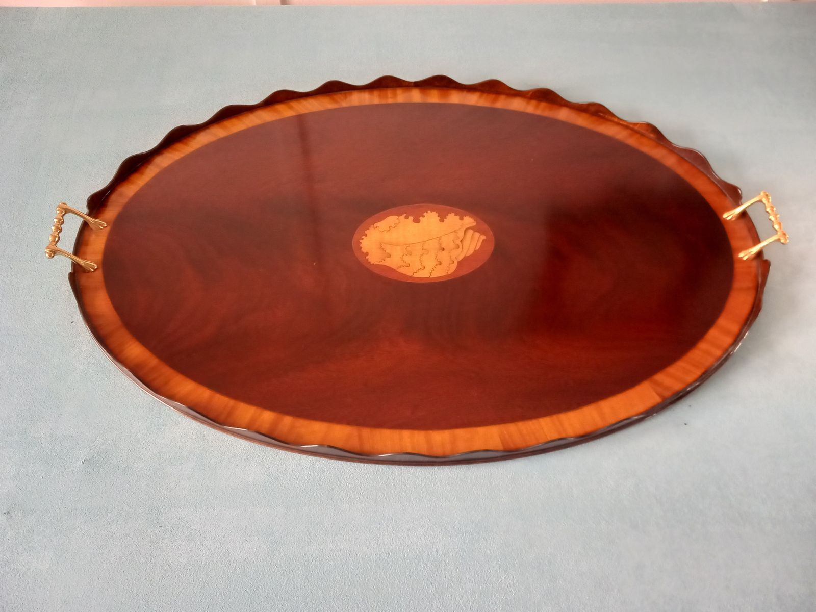 An Inlaid Mahogany Tea Tray, 1990s