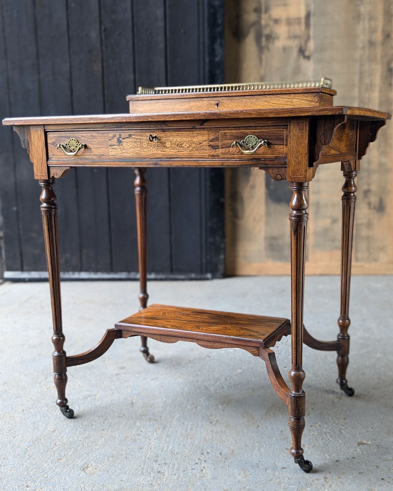 Antique Ladies Desk (Delivery Available) Bonheur Du Jour C1882 Rosewood photo furniture
