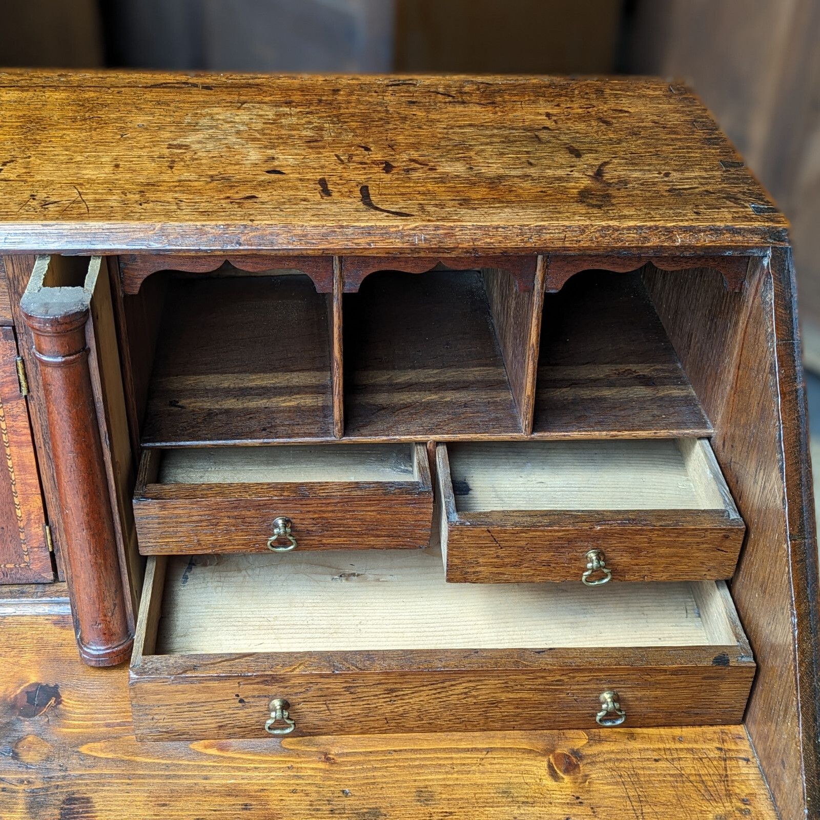 photo furniture Antique Bureau Country Oak (Delivery Available) C1800 Home Office
