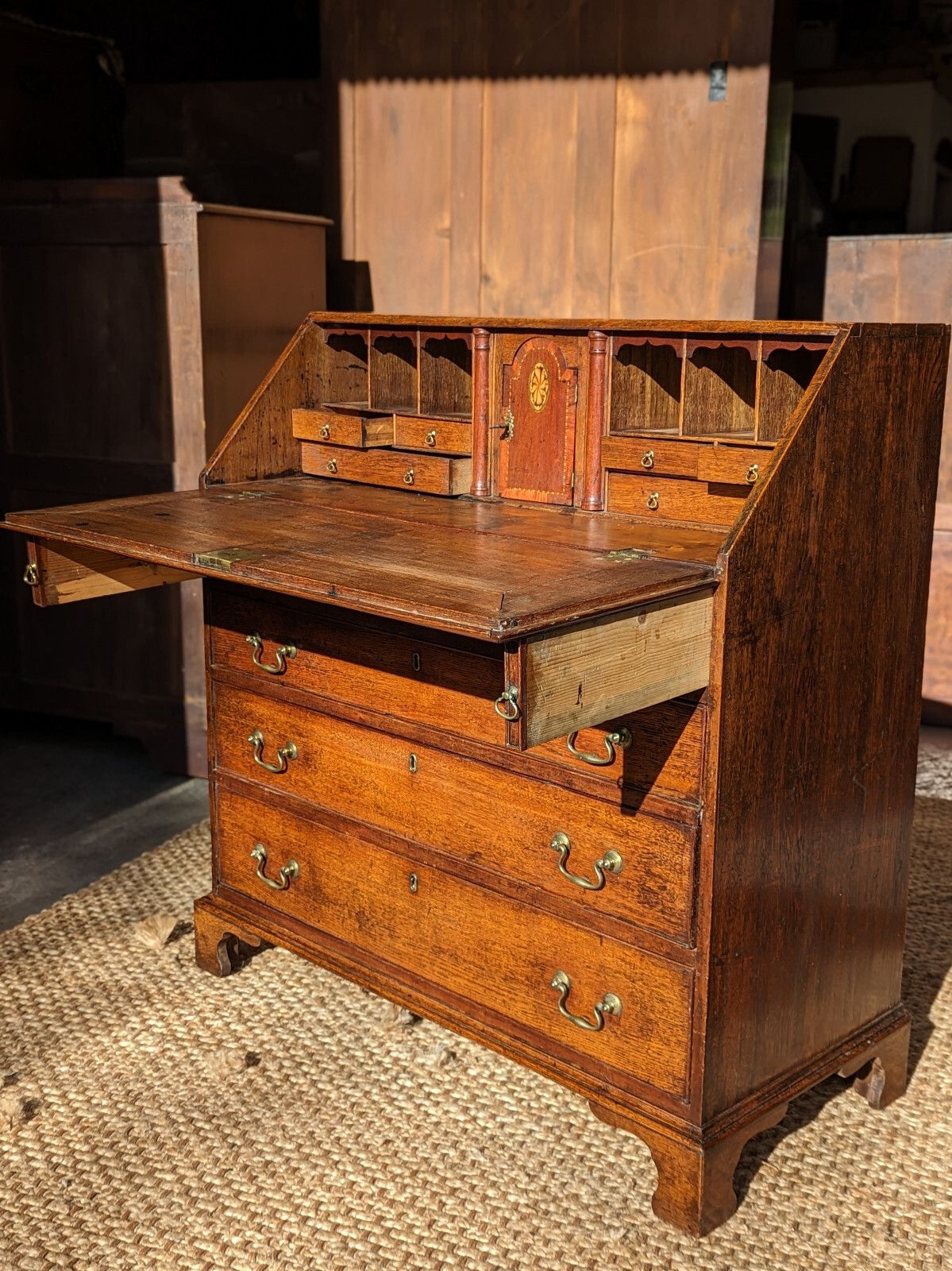 photo buy Antique Bureau Country Oak (Delivery Available) C1800 Home Office