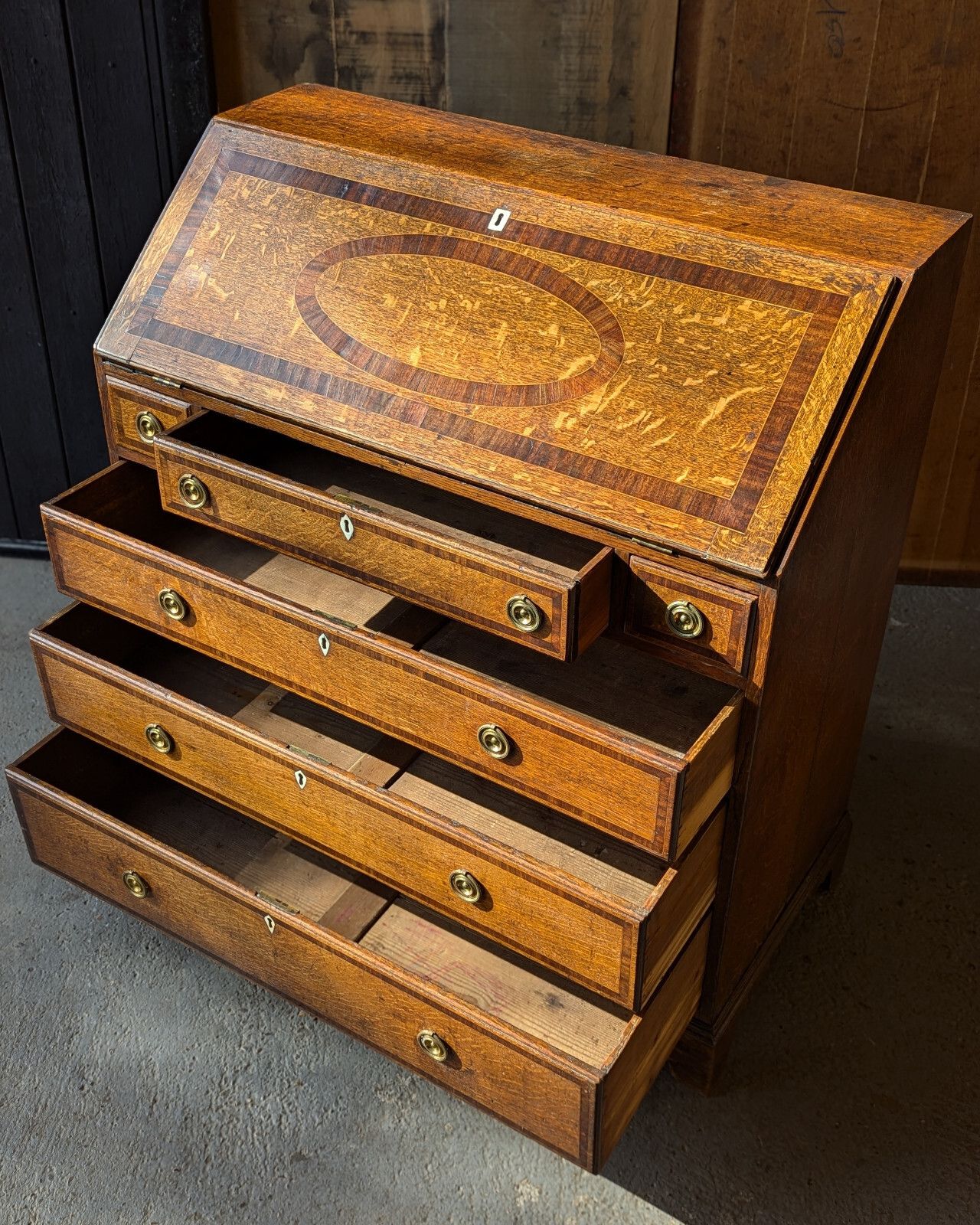 Antique Bureau Oak (Delivery Available) Home Office photo Furniture