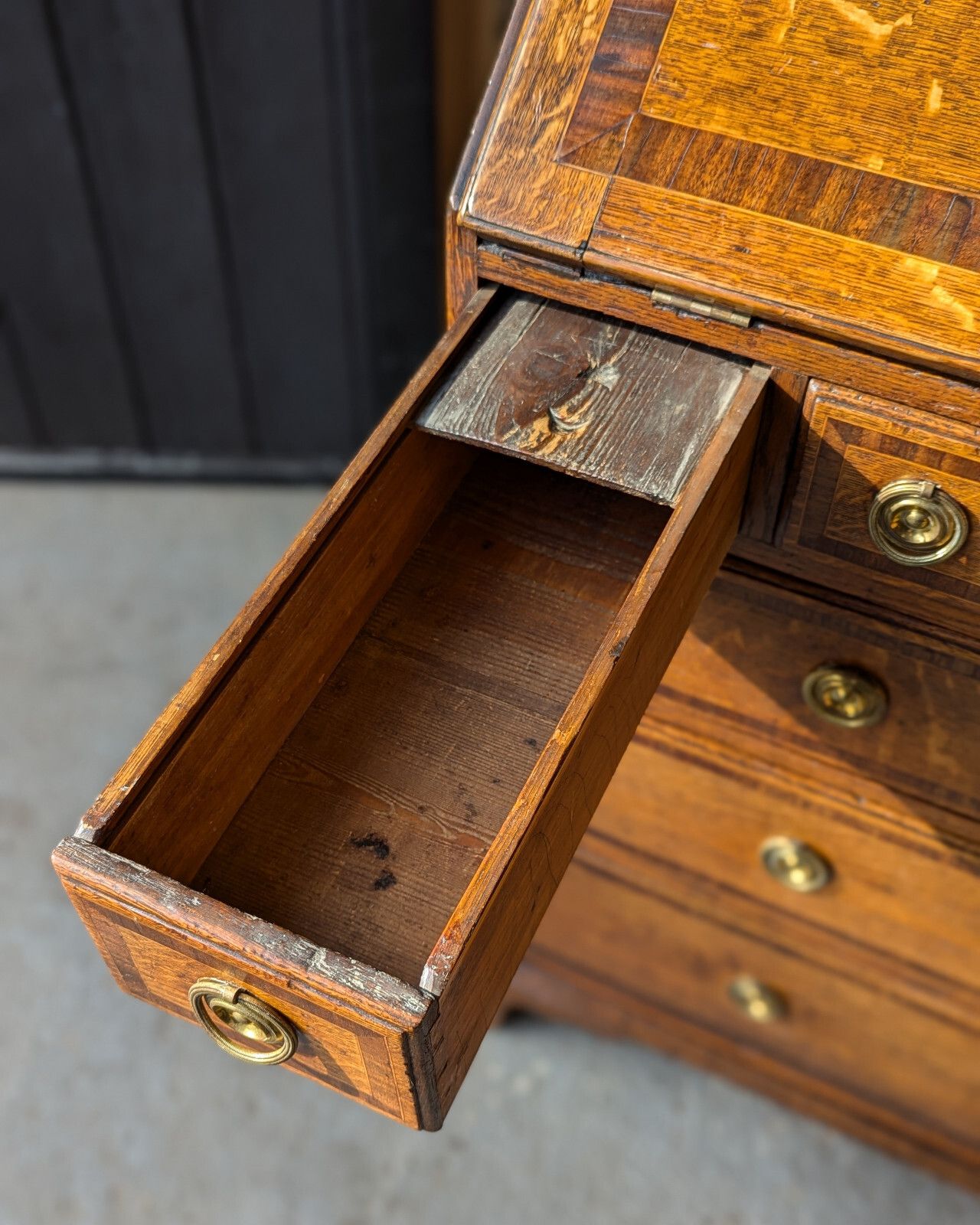 Antique Bureau Oak (Delivery Available) Home Office photo vintage