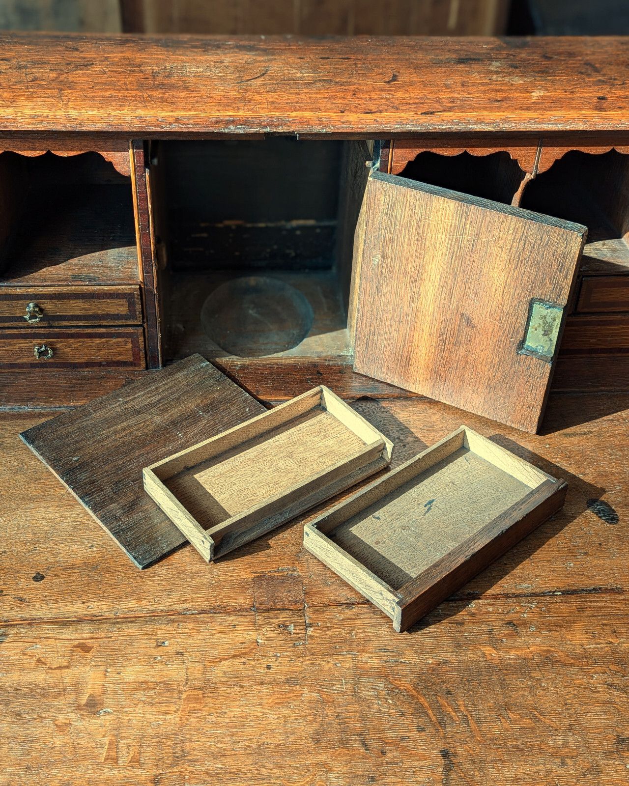 Furniture Antique Bureau Oak (Delivery Available) Home Office photo