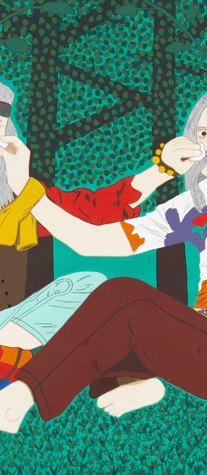 Hecker, Péter (1963): Two Old Hippies With Hay Fever Wiping Eachother's Noses photo furniture