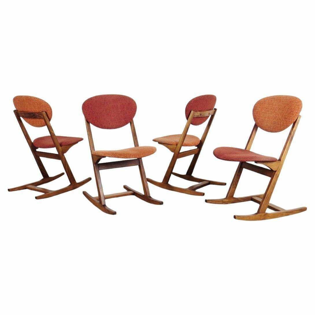 Unique Mid Century Modern Rocking Chairs, 1970s '4 Pieces'