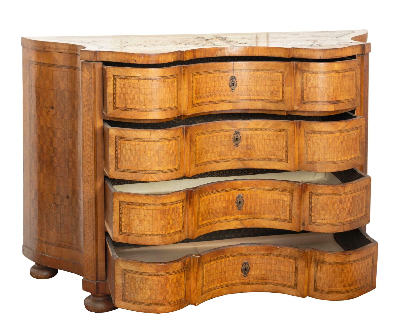 Baroque Revival Style Commode With Inlay, Ca. 1900 photo for sale