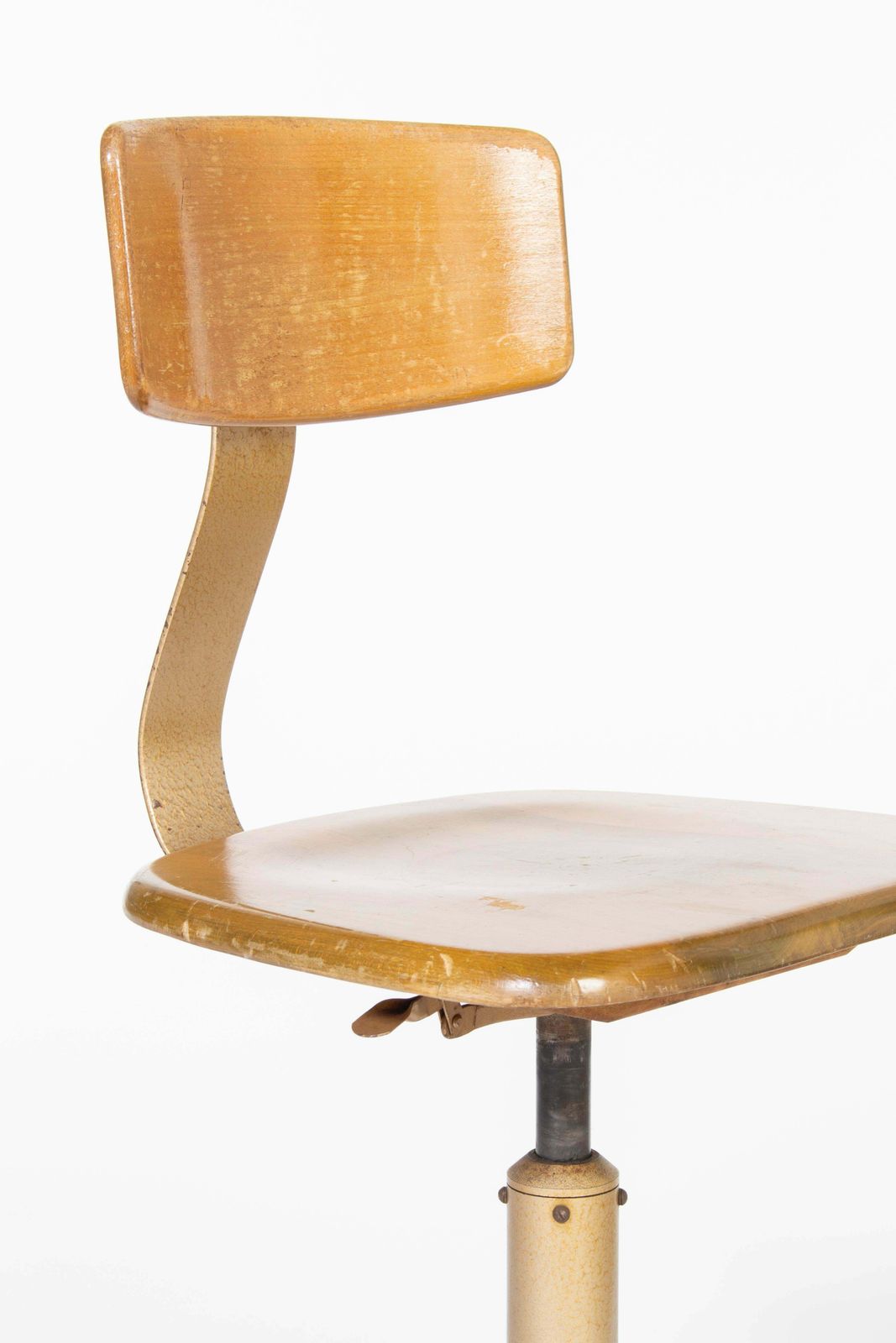 Bauhaus Ama Elastik Wooden Workshop Swivel Chair, Model No. 364 photo for sale