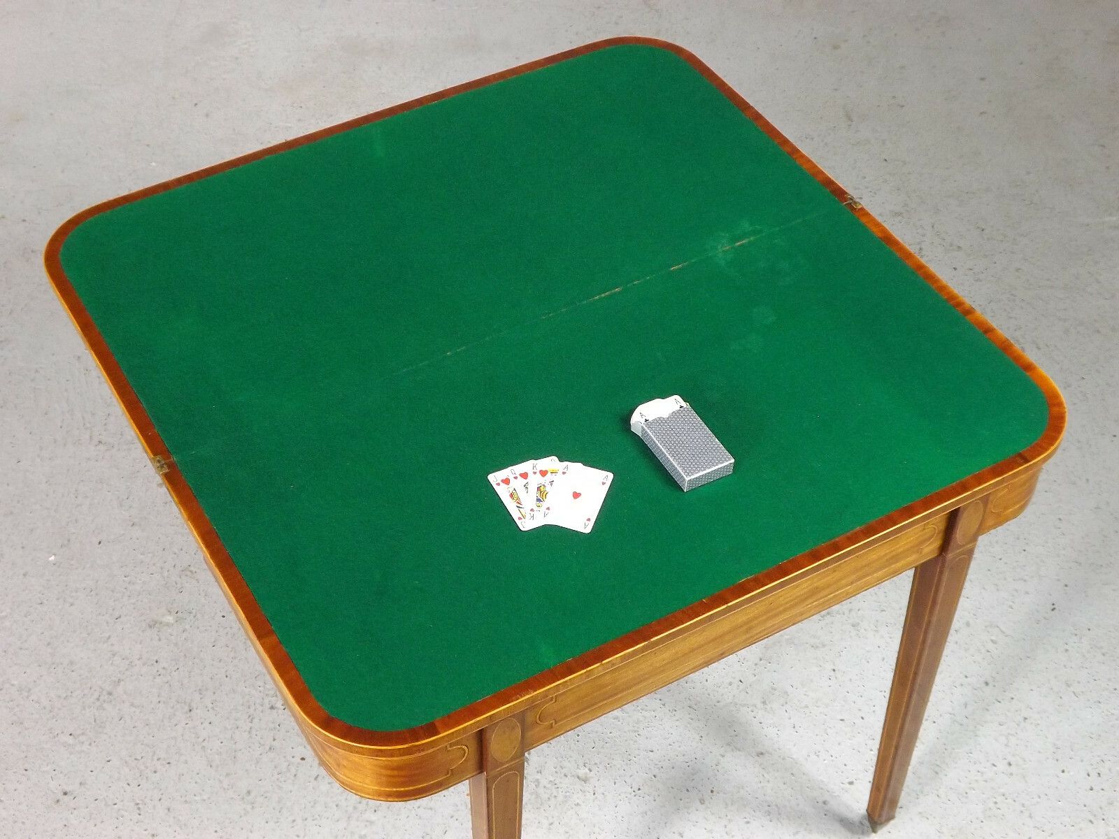 Sheraton Card Table (Delivery Available) Mahogany Satinwood Antique photo for sale