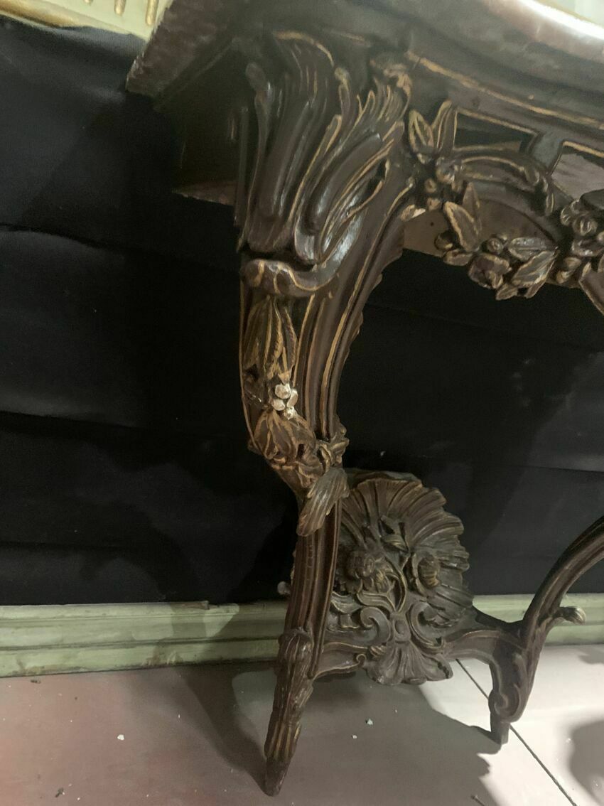 photo furniture Louis XV Console In Carved And Patinated Wood, 18th Century Period