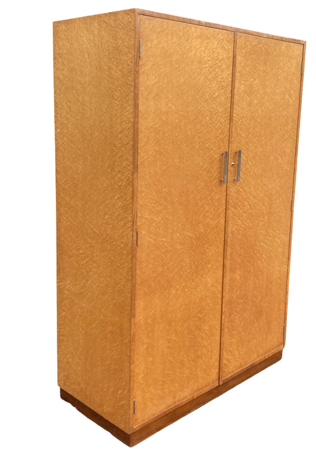 Furniture A French Art Deco Birds Eye Maple Double Wardrobe , C1930 photo