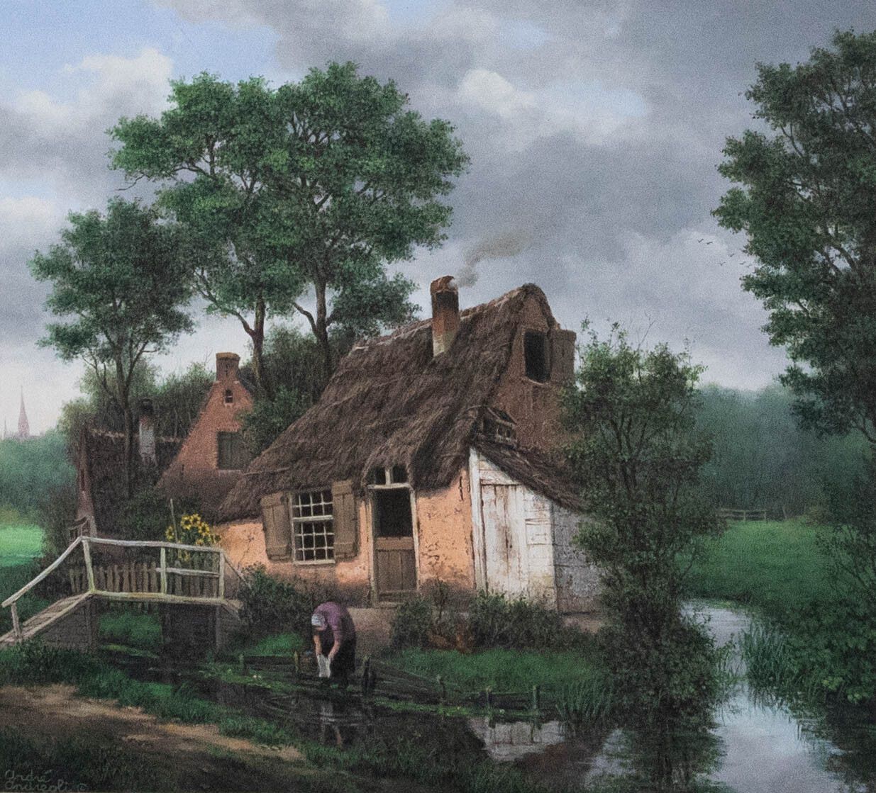 Andre Andreoli (1933 2001) 20th Century Oil, Elbergen, Holland photo furniture