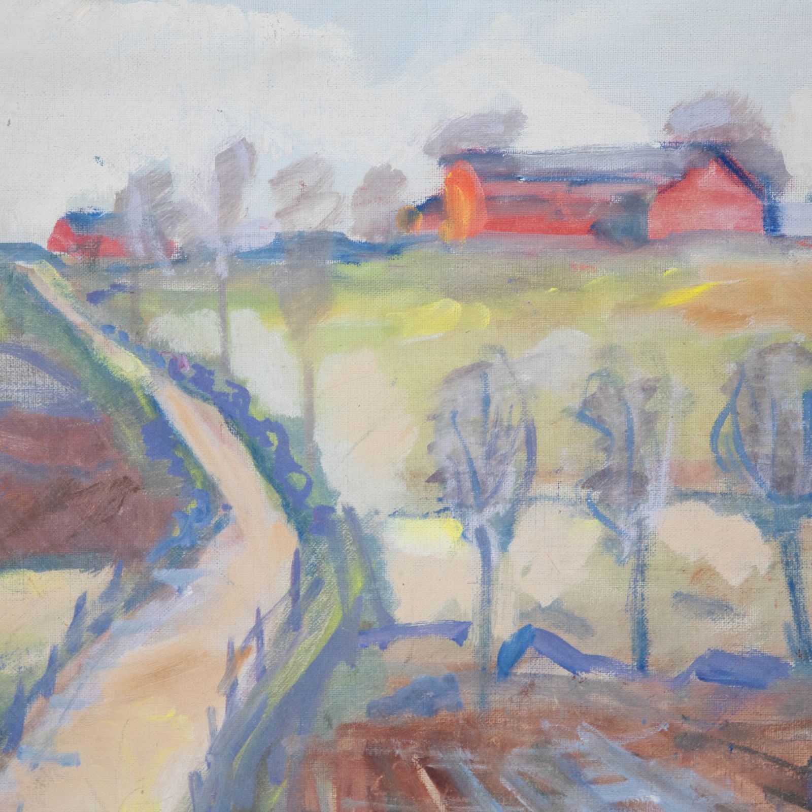 Uno Bornemark Mid 20th Century Oil, Road To The Farm photo 252.0