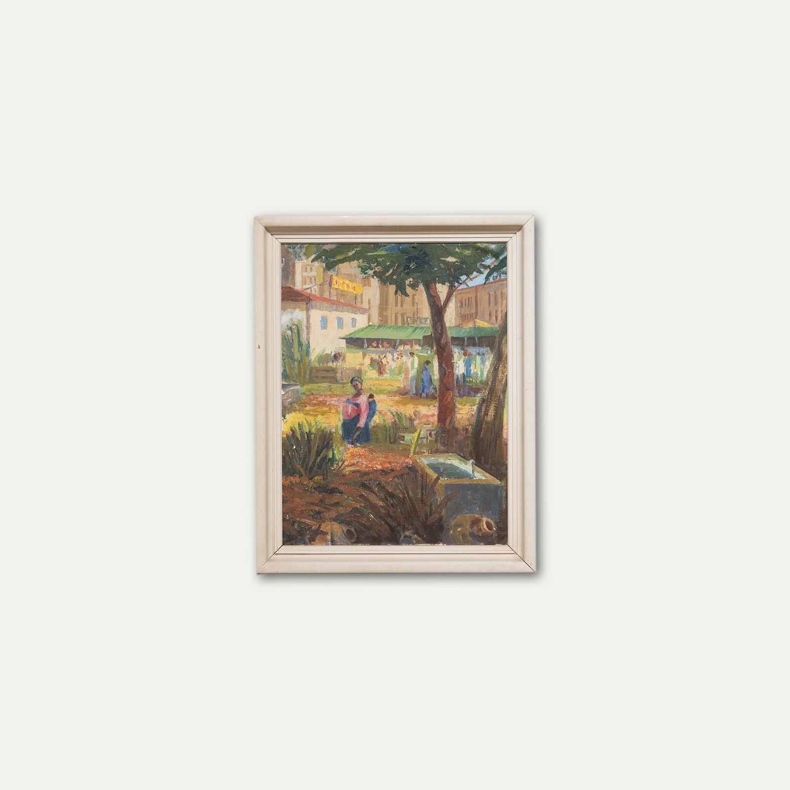 Framed 20th Century Oil City Market Scene photo vinterior