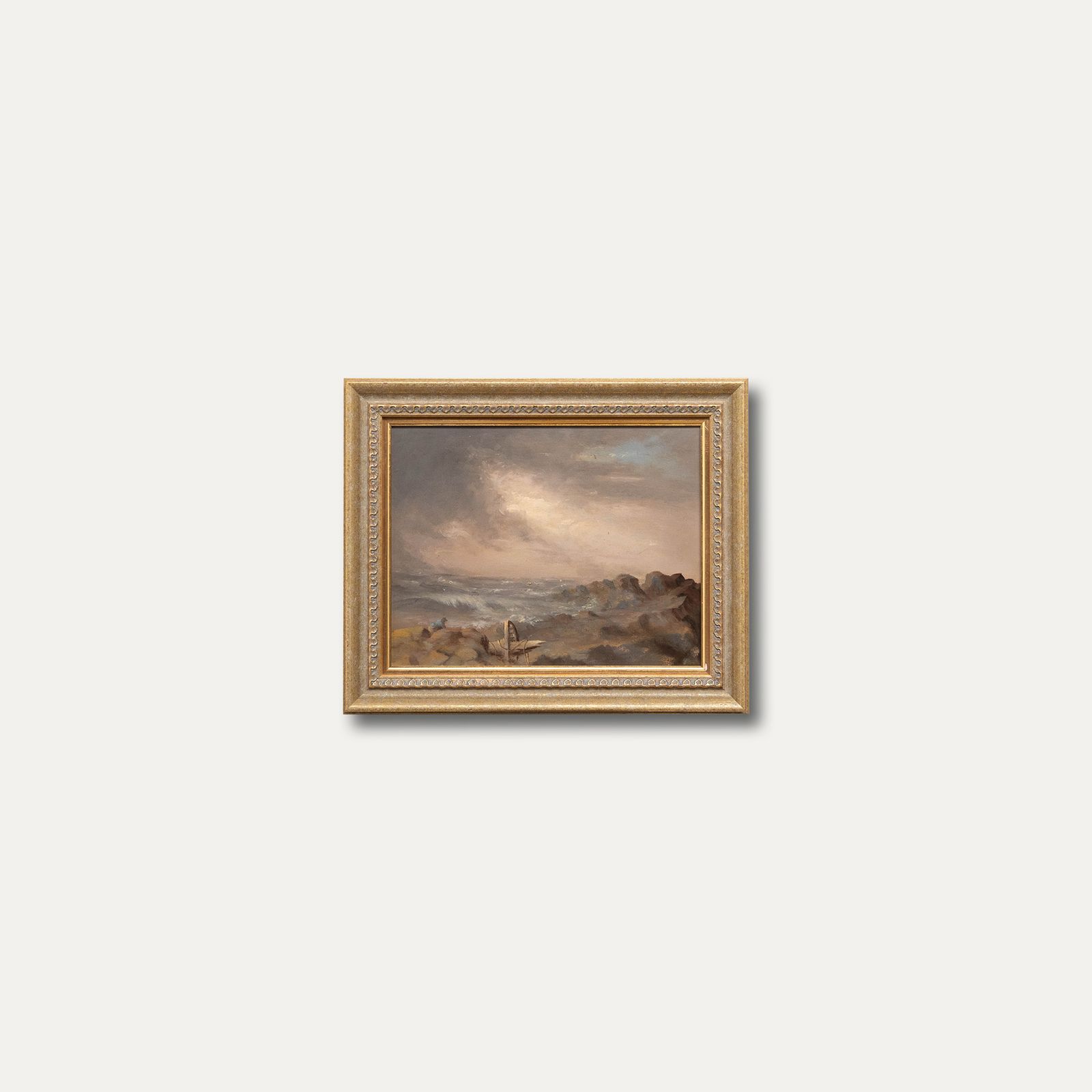 Late 19th Century Oil Stranded In The Storm photo vinterior