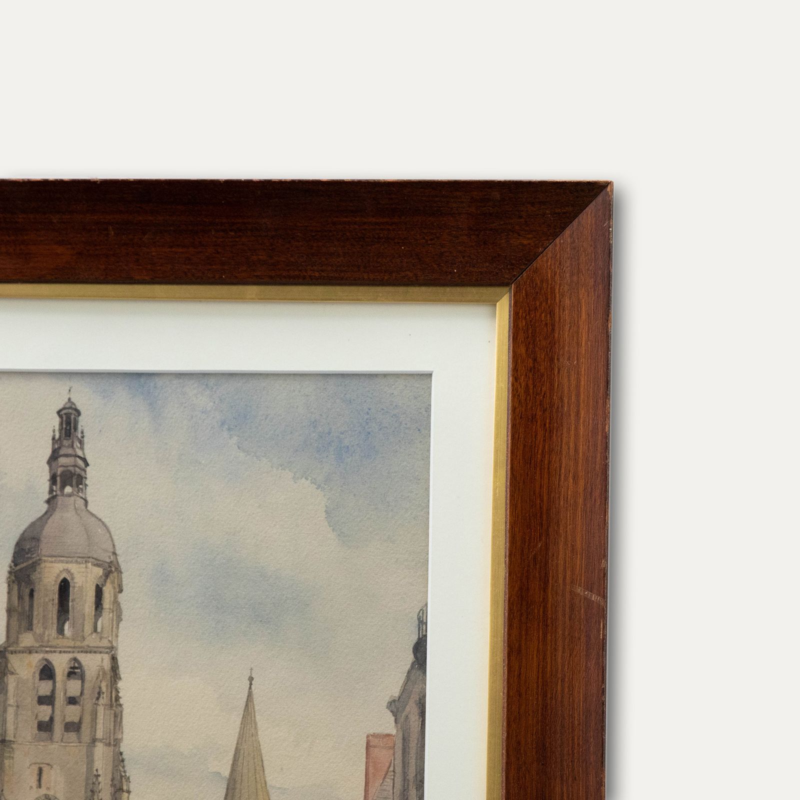 Howfe French Mid 20th Century Watercolour, Saint Martin Tower, Vendome photo 225.0