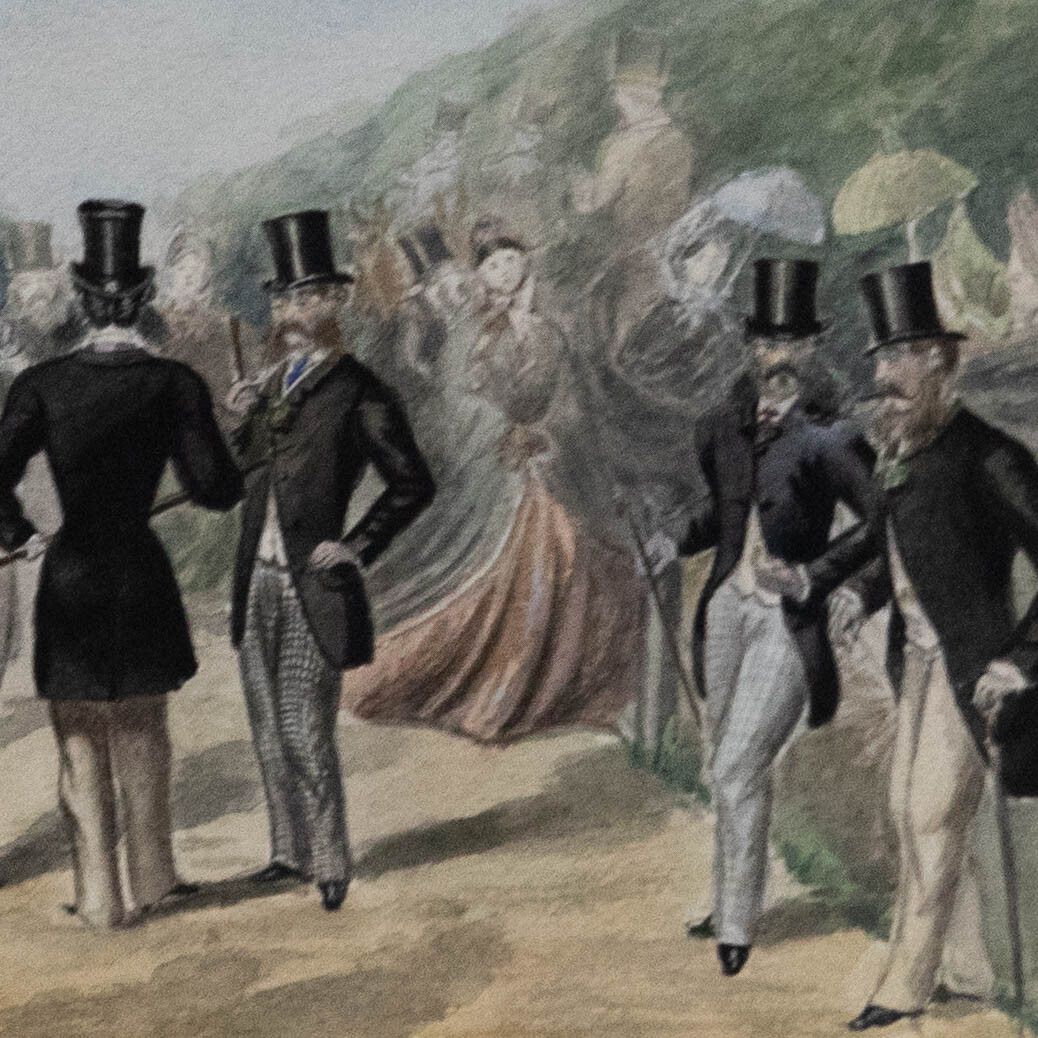 A. M.  Late 19th Century Watercolour, The Gentlemen's Meet photo Art