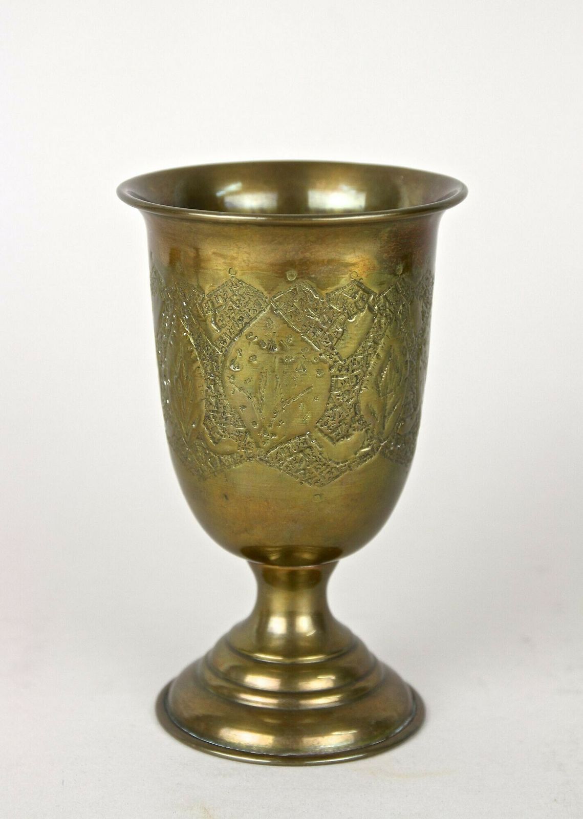 Set Of Late 19th Century Biedermeier Brass Goblets/ Cups/ Vases, At Ca. 1860 photo Home Decor