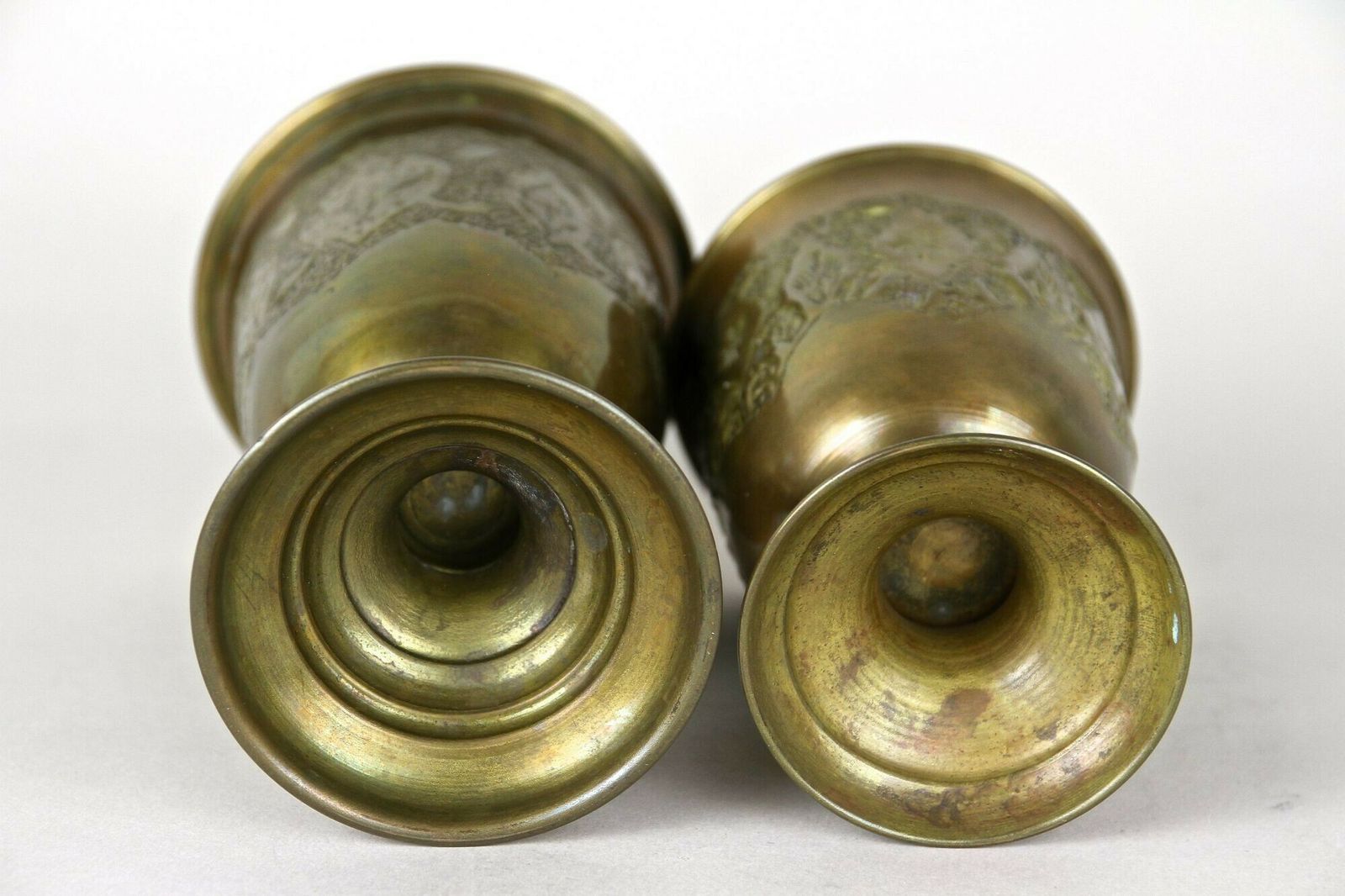 photo for sale Set Of Late 19th Century Biedermeier Brass Goblets/ Cups/ Vases, At Ca. 1860