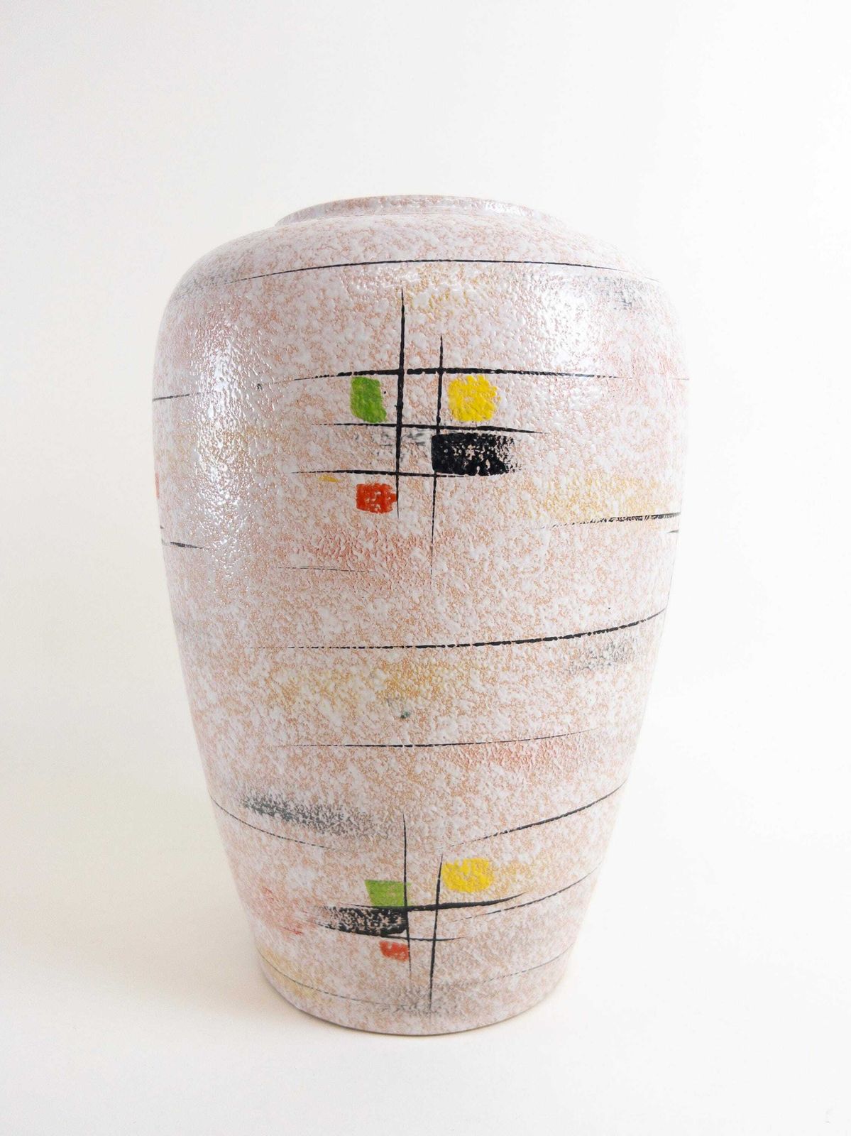 Large Scheurich 1950s Floor Vase   Mid Century Ceramic Hand Painted Vase   Form 239 30 photo buy