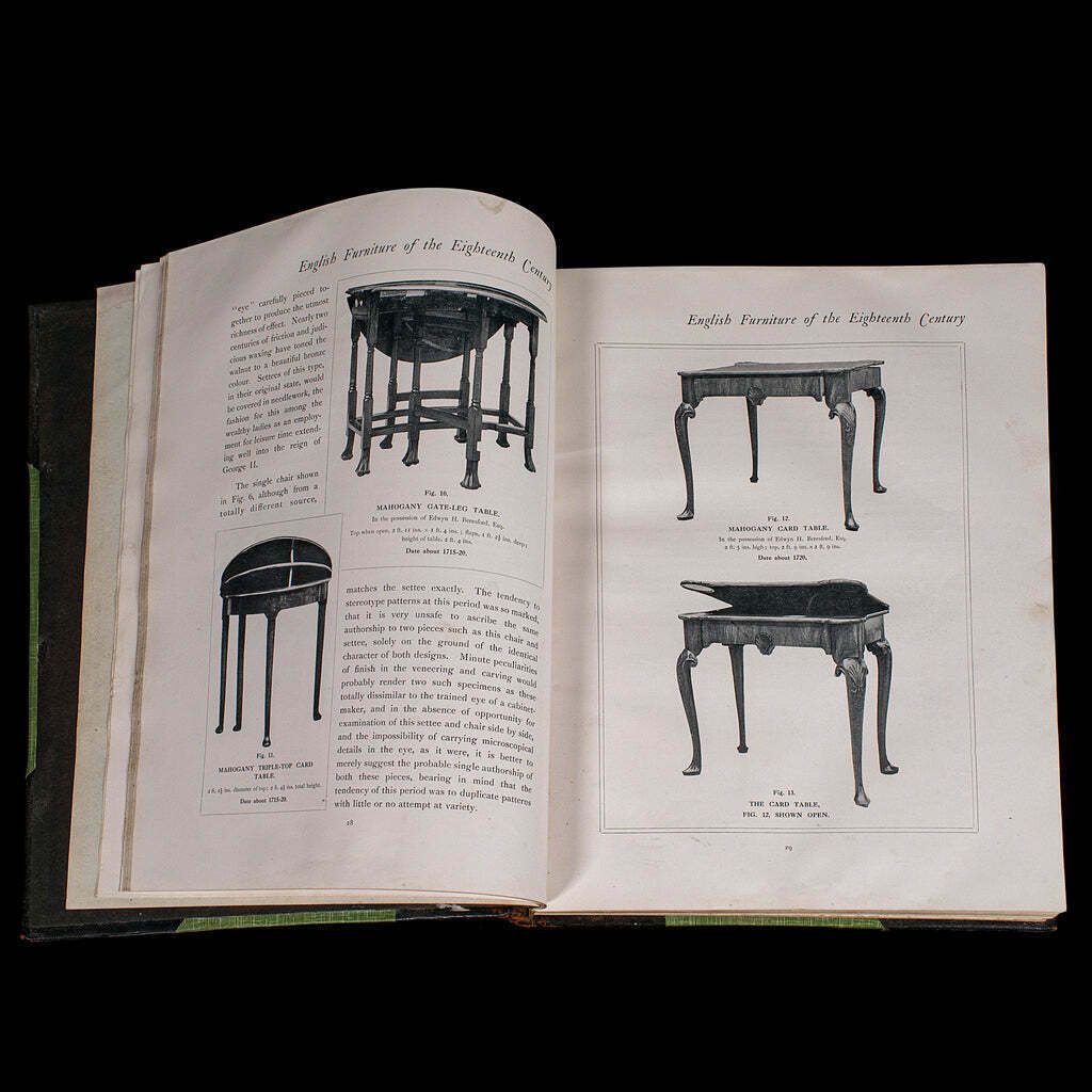 3vols Antique Reference Books, English Furniture Of The 18th Century, Cescinsky photo vintage
