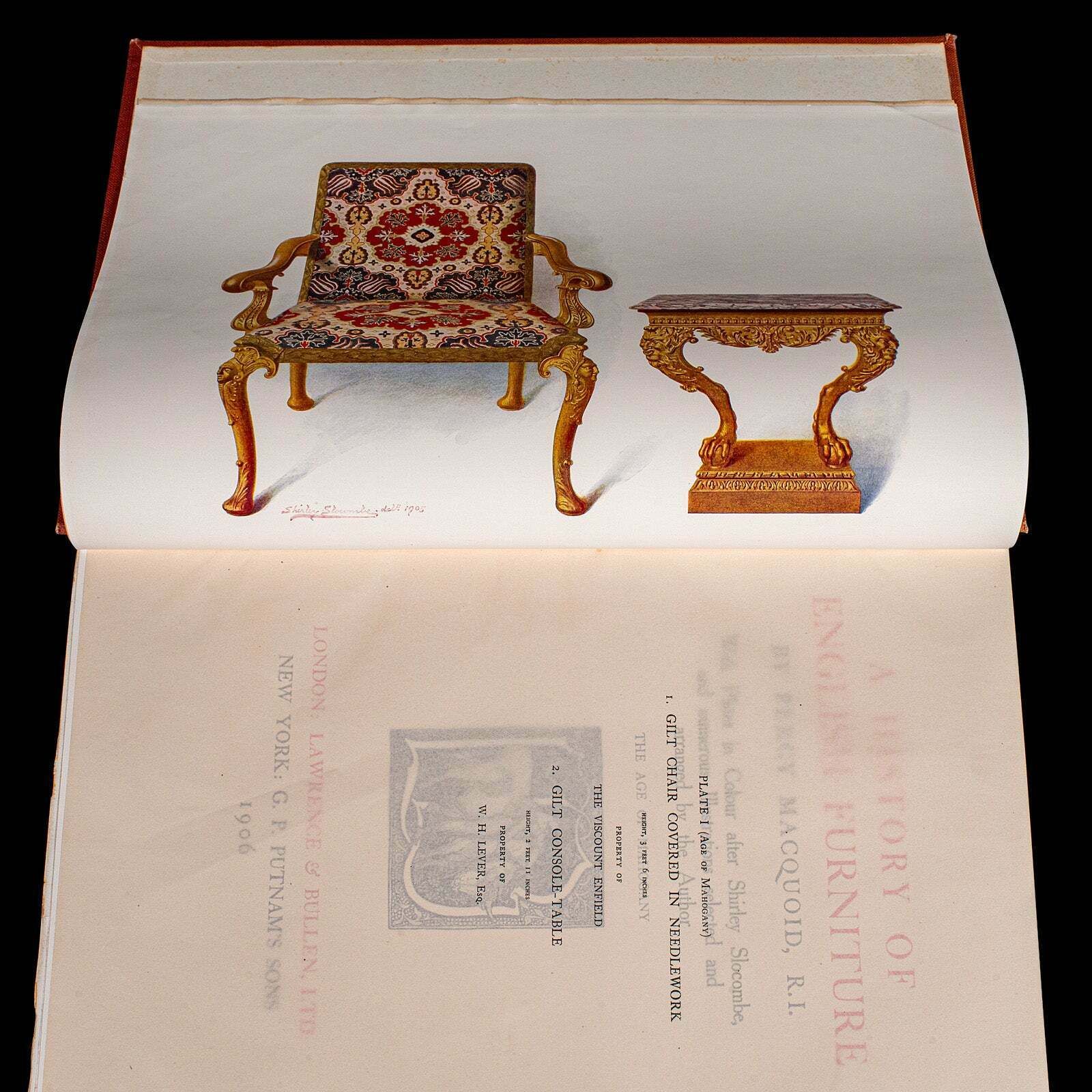 4vol Antique Reference Book Set, British Furniture, English, Macquoid, Edwardian photo Home Decor