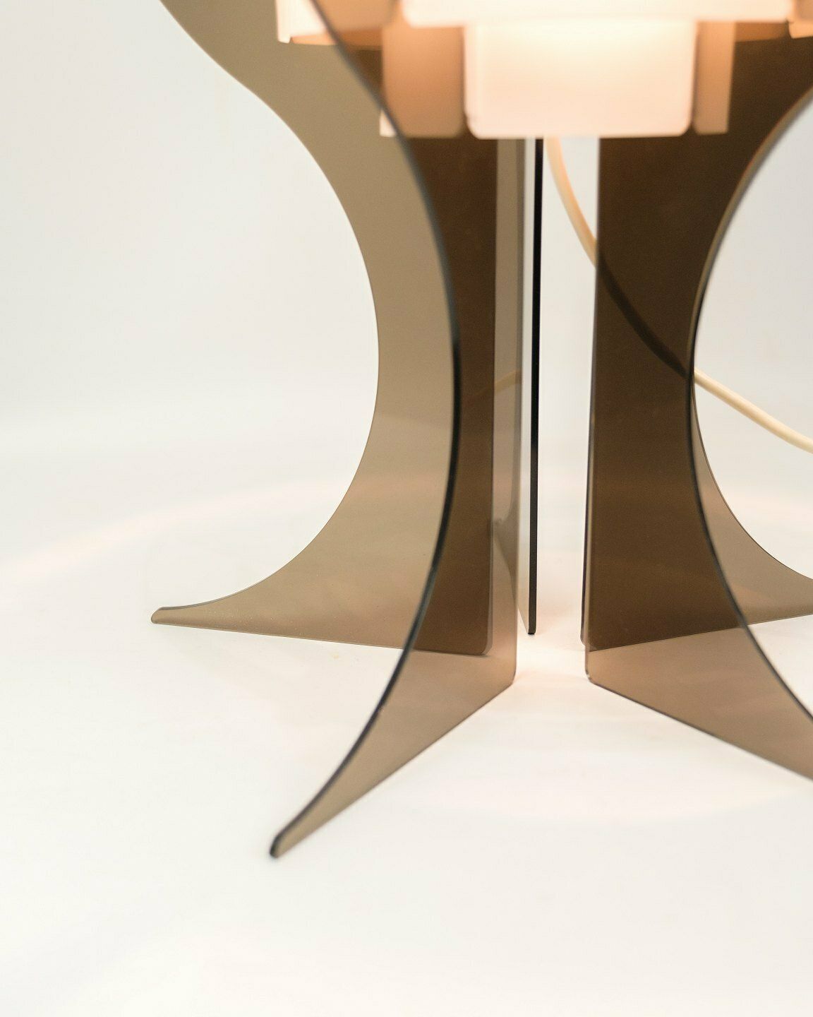 Table Lamp In Smoked & White Acrylic Glass By Flemming Brylle & Preben Jacobsen From 1960s photo vinterior