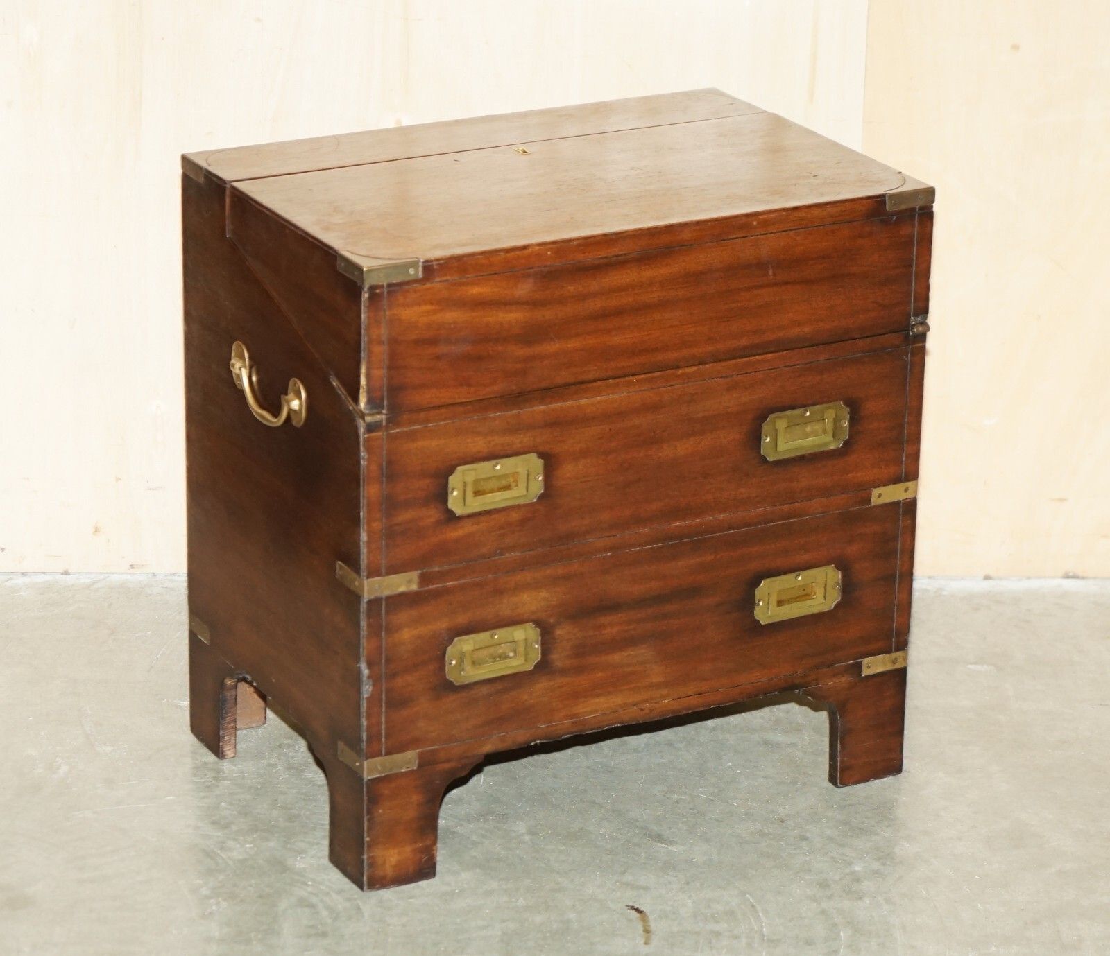 Fine Antique Victorian Mahogany Military Campaign Drinks Cabinet Hidden Inside photo furniture