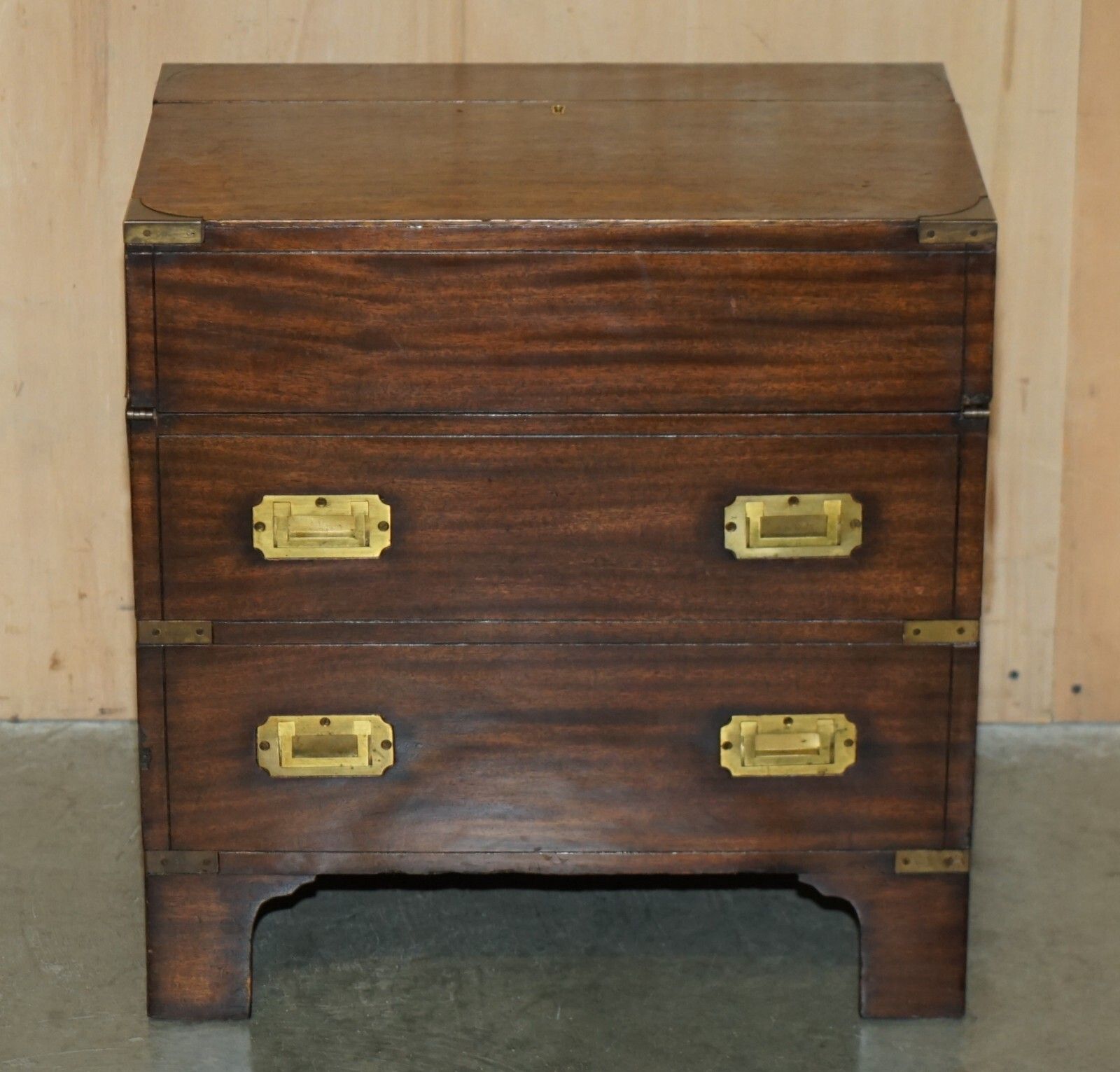 Fine Antique Victorian Mahogany Military Campaign Drinks Cabinet Hidden Inside photo for sale