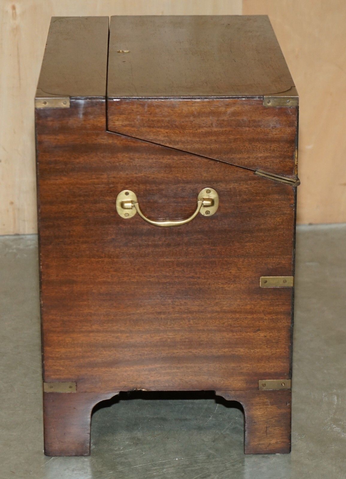 Fine Antique Victorian Mahogany Military Campaign Drinks Cabinet Hidden Inside photo vintage