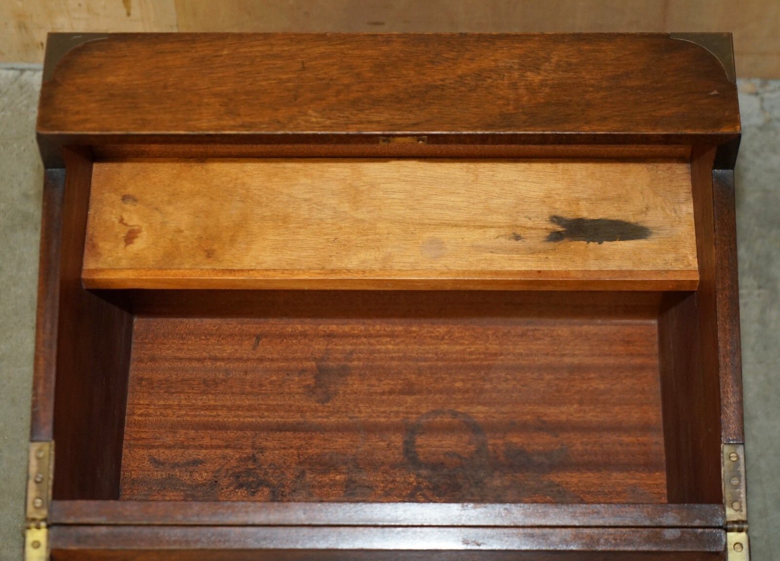 photo buy Fine Antique Victorian Mahogany Military Campaign Drinks Cabinet Hidden Inside