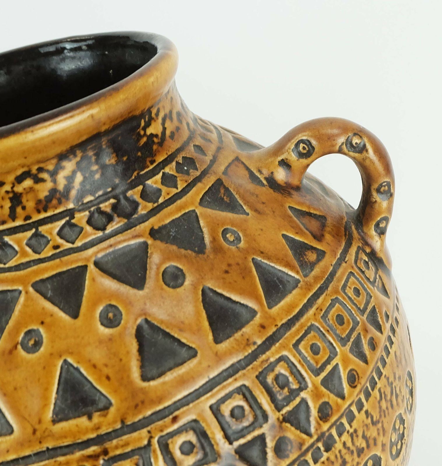 Large Mid Century Modern Ceramic Vase Abstract Decor 1960s 70s photo 132.0