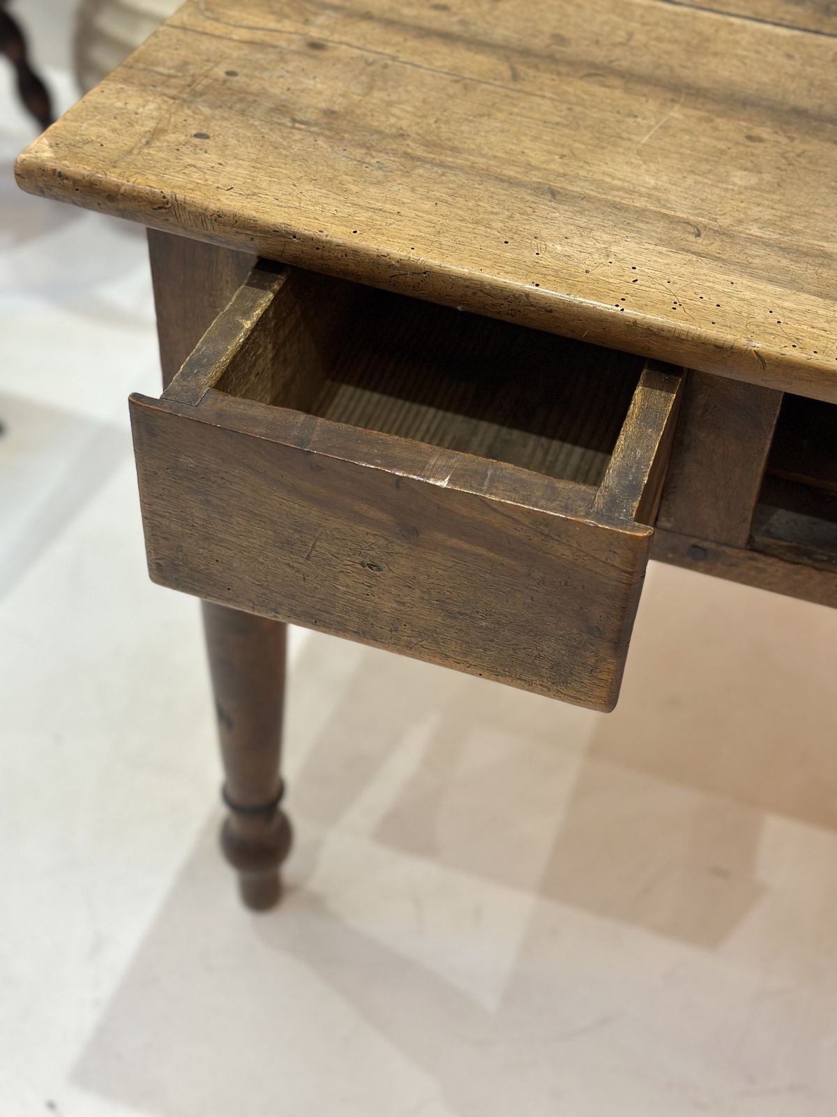Vintage Wooden Farm Table, 1800s photo vinterior