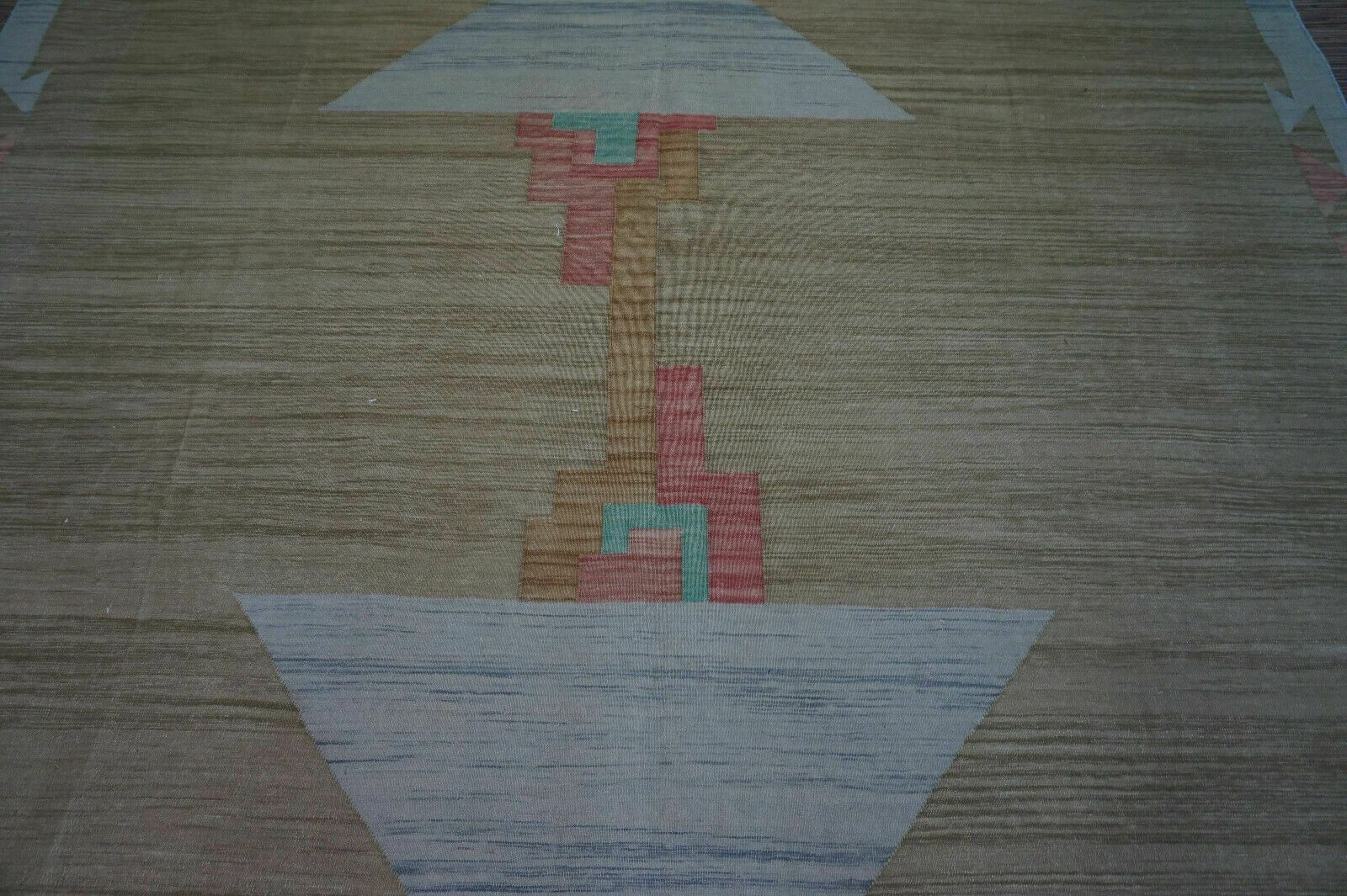Handmade Vintage Indian Dhurrie Kilim Rug 6.5' X 8.2', 1970s photo vintage