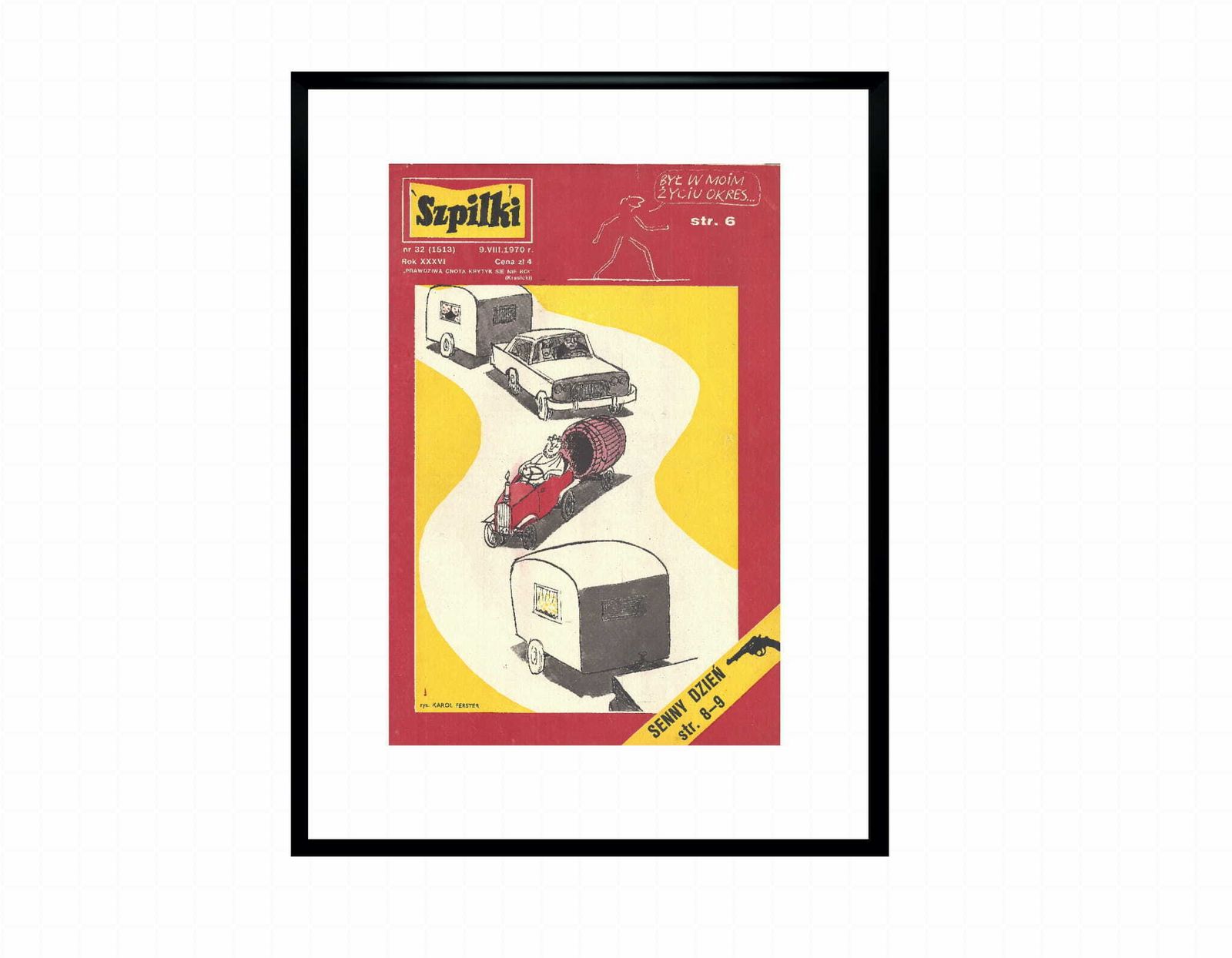 Framed Cover Of The Szpilki Magazine By Karol Ferster 1970 photo furniture