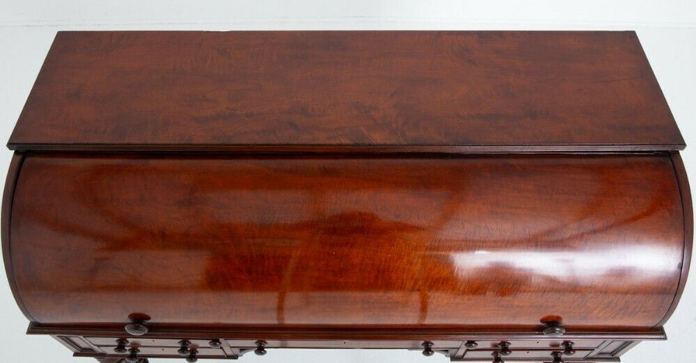 William IV Roll Top Desk Mahogany 19th Century Cylinder Period photo 2795.0