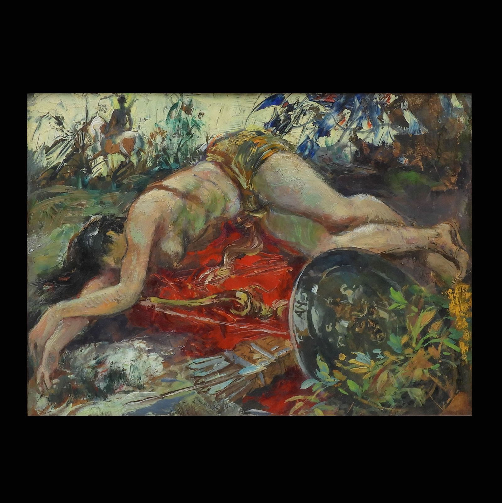 ‘The Death Of Penthesilea’ Oil Painting By André Hofer (1890  1973) photo vinterior