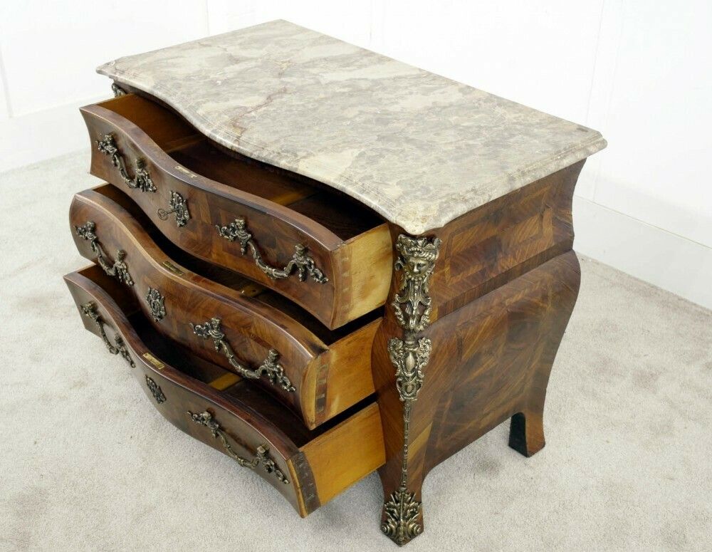 Louis XVI Bombe Chest Drawers Antique French Commode 1880 photo furniture