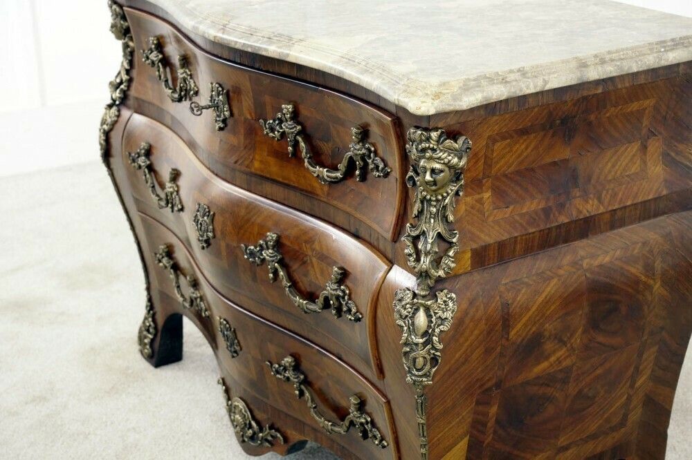Louis XVI Bombe Chest Drawers Antique French Commode 1880 photo 2250.0