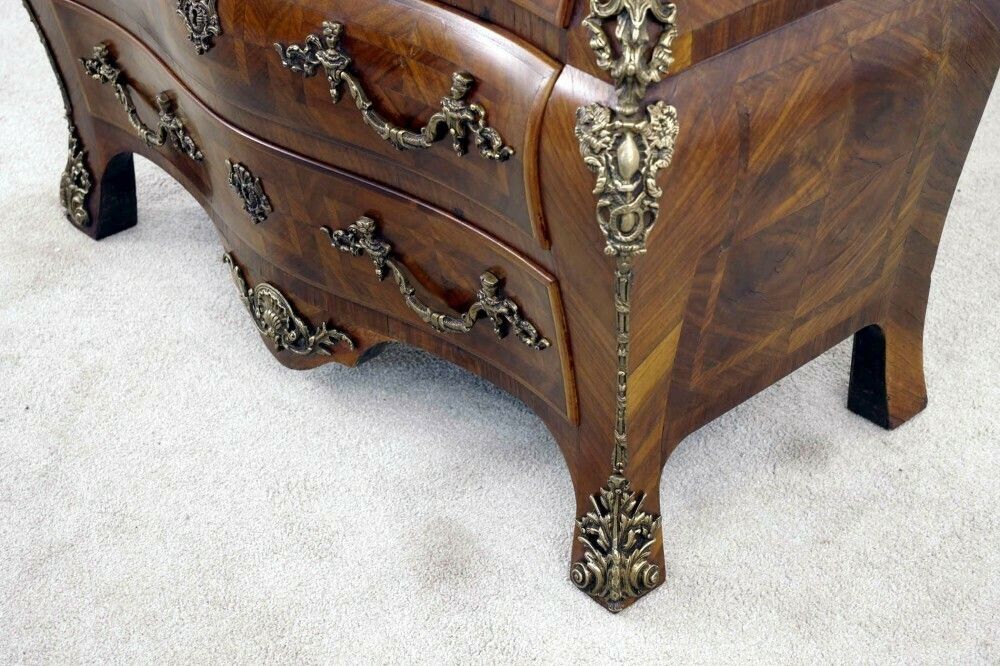 Louis XVI Bombe Chest Drawers Antique French Commode 1880 photo vinterior