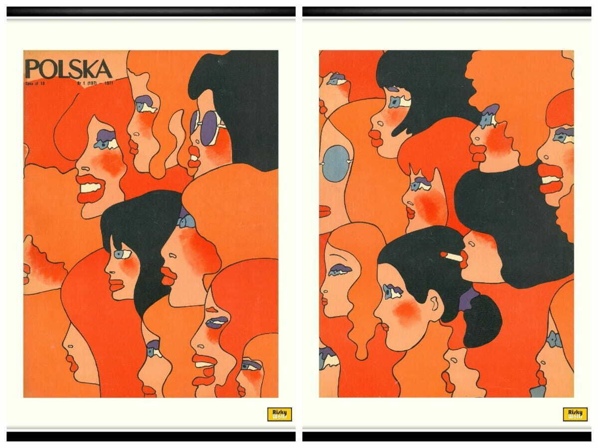 Two Framed Covers Of Polska Magazine, "Profile", Author. Waldemar świerzy 1971 photo furniture
