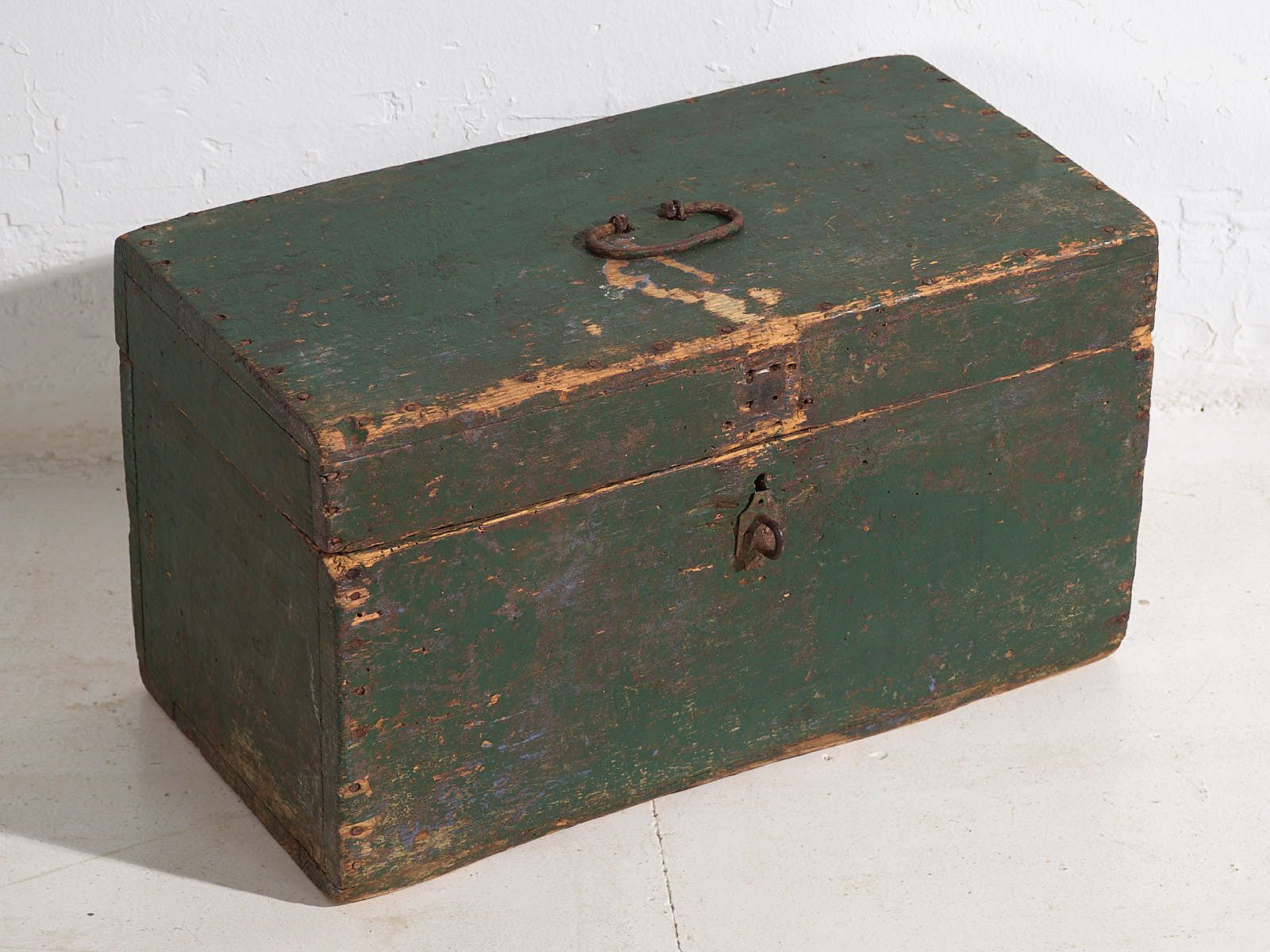 Antique Green Antique Military Chest (C.1910) #1