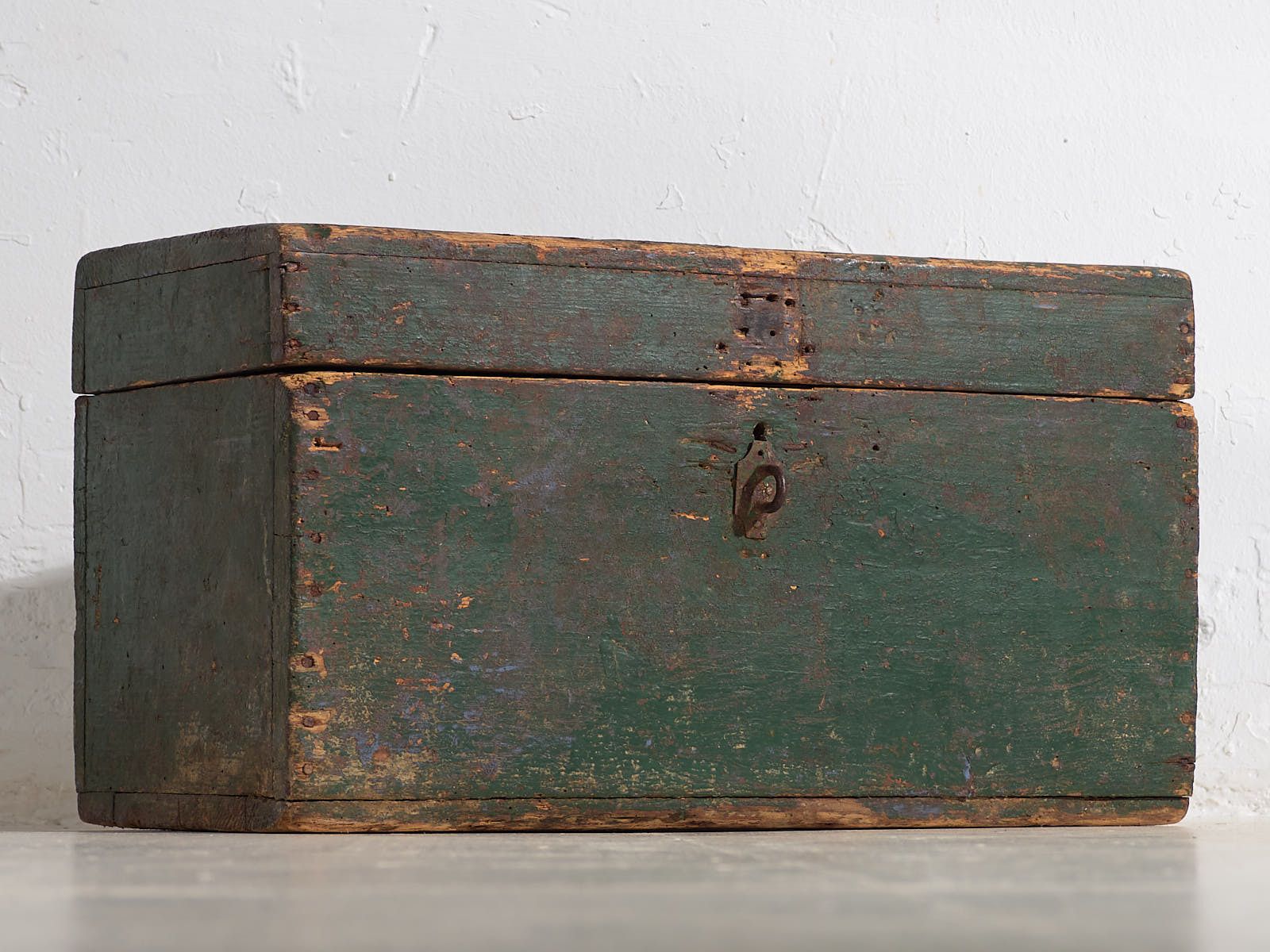 Antique Green Antique Military Chest (C.1910) #1 photo furniture