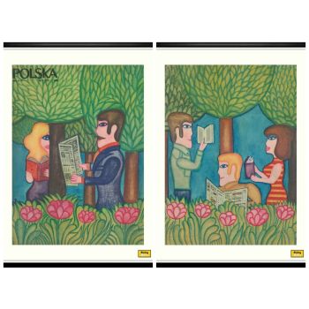 Two Framed Covers Of Polska Magazine, "Krajobraz Współczesny", Author Andrzej Krajewski 1969