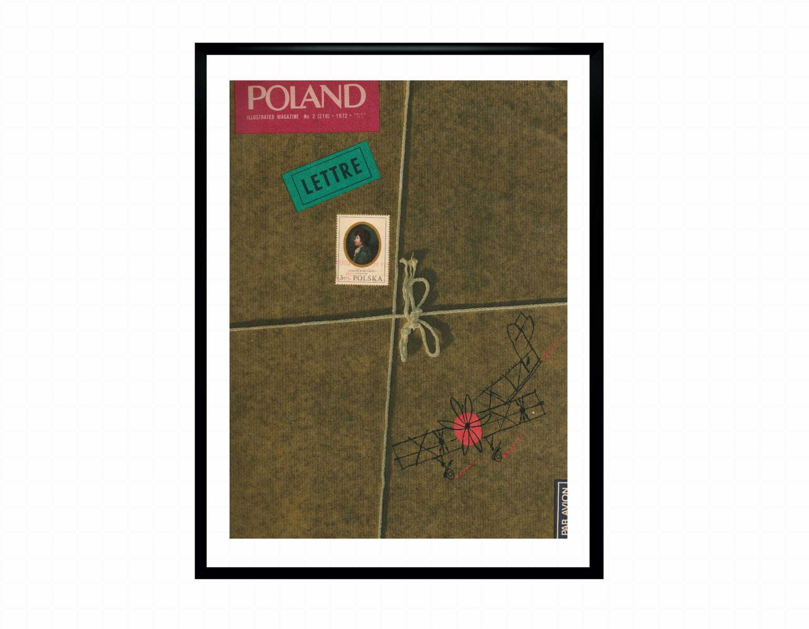 Framed Cover Of The Monthly Polska, Author: Henryk Tomaszewski 02/1972 photo furniture
