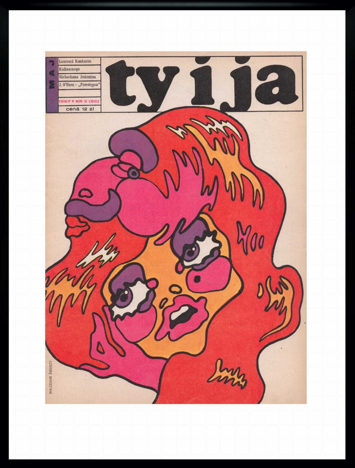 Framed Cover Of The Monthly Magazine Ty I Ja, 05/1967, Author: Waldemar świerzy