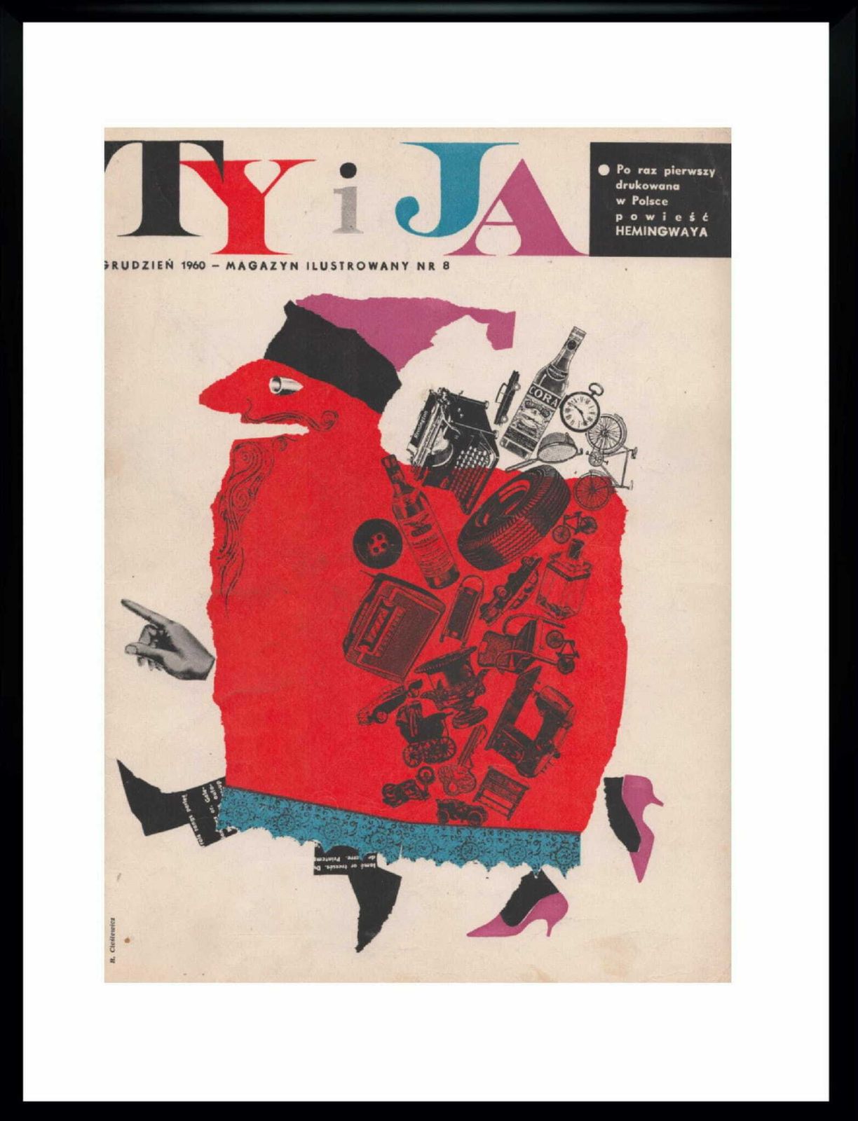 Framed Cover Of The Monthly Magazine Ty I Ja, 12/1960, Author: Roman Cieślewicz