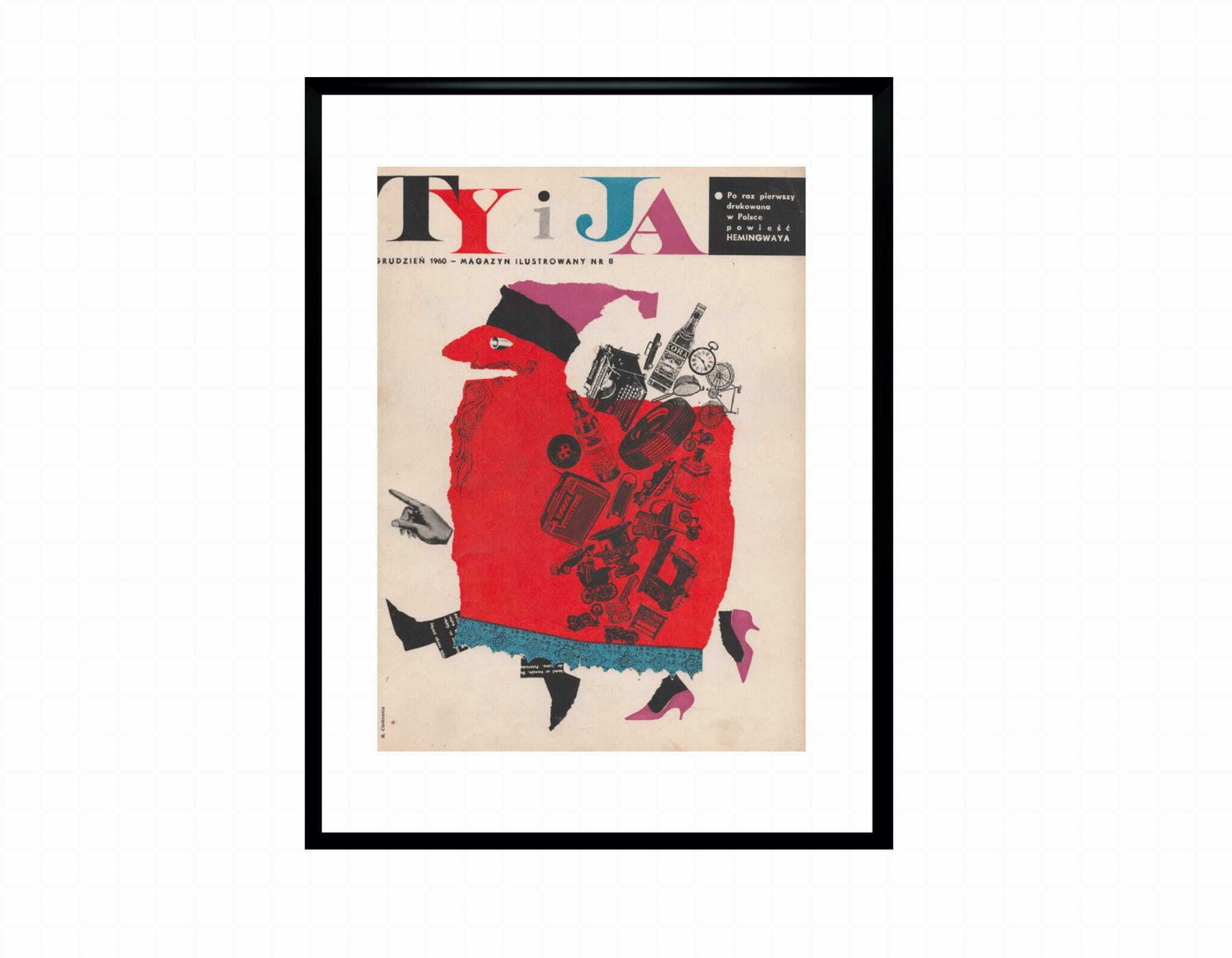 Framed Cover Of The Monthly Magazine Ty I Ja, 12/1960, Author: Roman Cieślewicz photo furniture