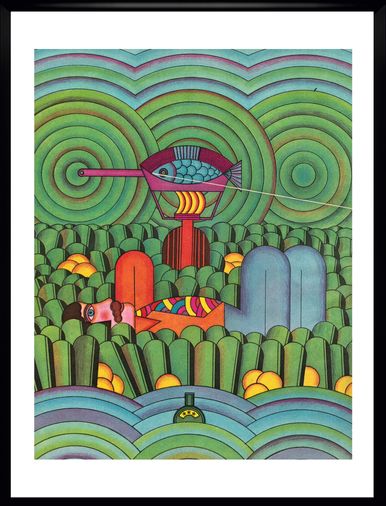 Two Framed Covers Of Polska Magazine, "Spinning", Author. Andrzej Krajewski 1971